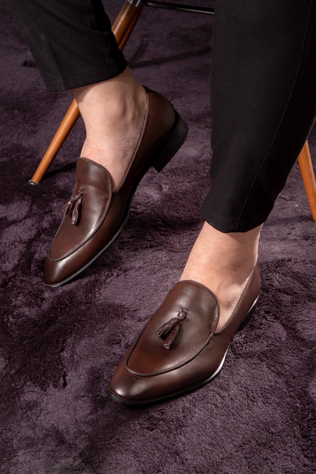 Smug Hakiki Deri Erkek Klasik Ayakkabı, Loafer Klasik Ayakkabı, Makosen Ayakkabı - Görsel 6