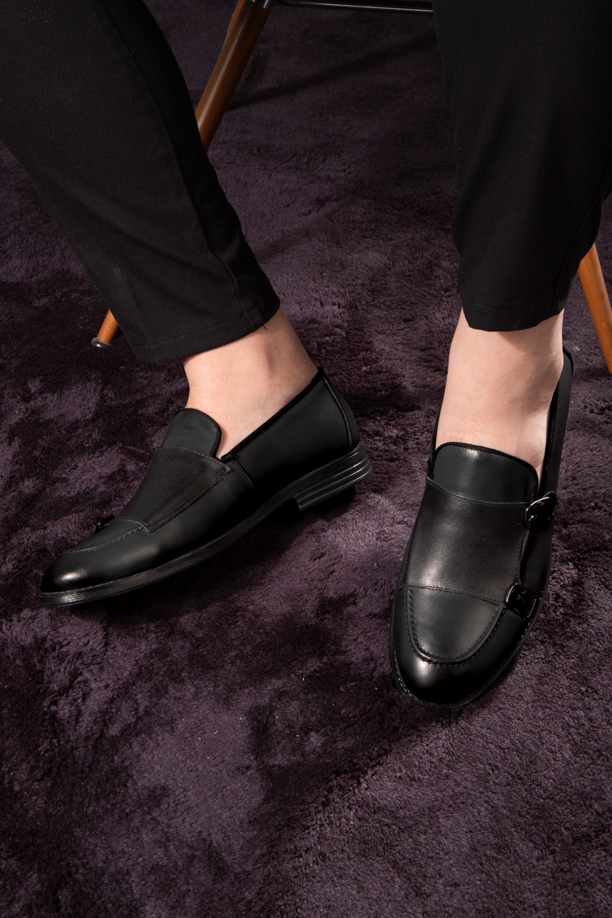 Double Hakiki Deri Erkek Klasik Ayakkabı - Görsel 5