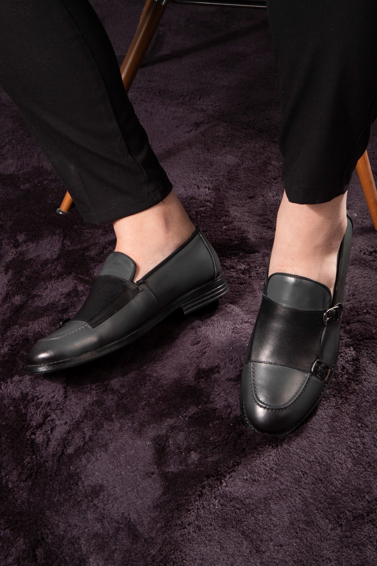 Double Hakiki Deri Erkek Klasik Ayakkabı - Görsel 5