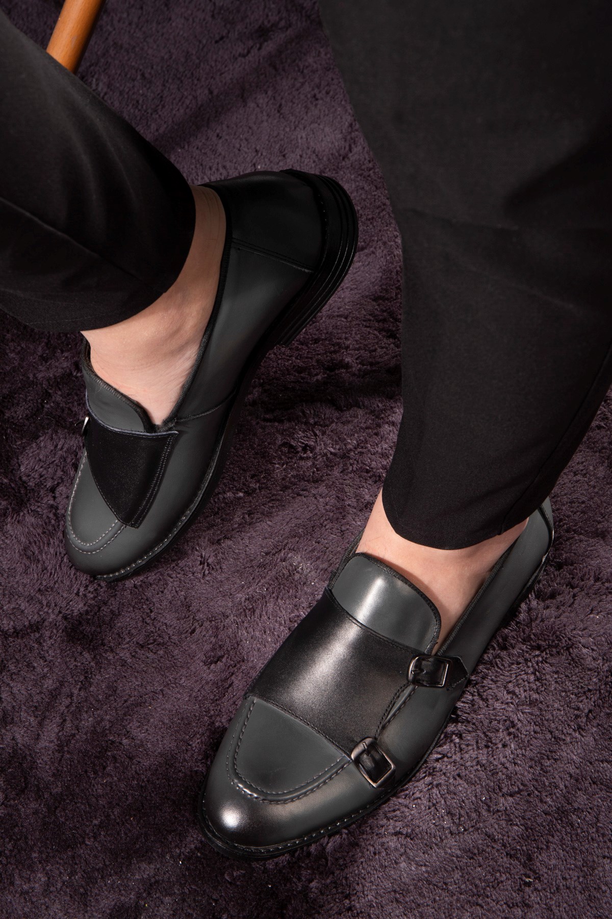 Double Hakiki Deri Erkek Klasik Ayakkabı - Görsel 6