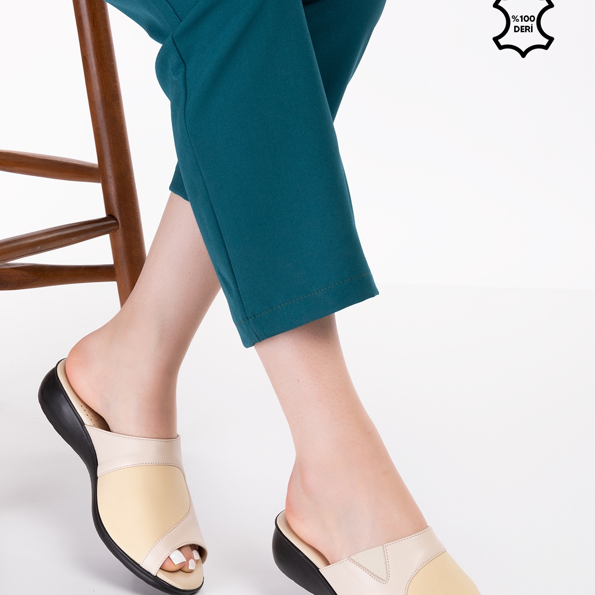 Gondol Hakiki Deri Kemik Çıkıntısına Özel Rahat Terlik özl.555 - Görsel 6