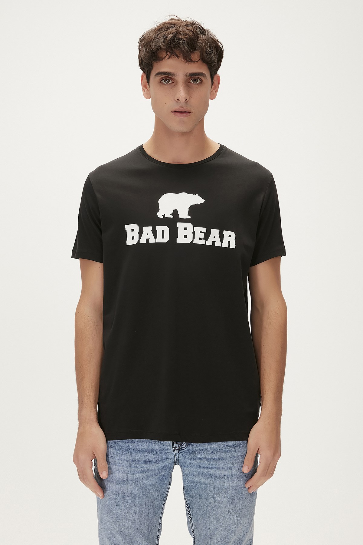 Bear Tee T-Shirt Siyah Logo Baskılı Erkek Tişört