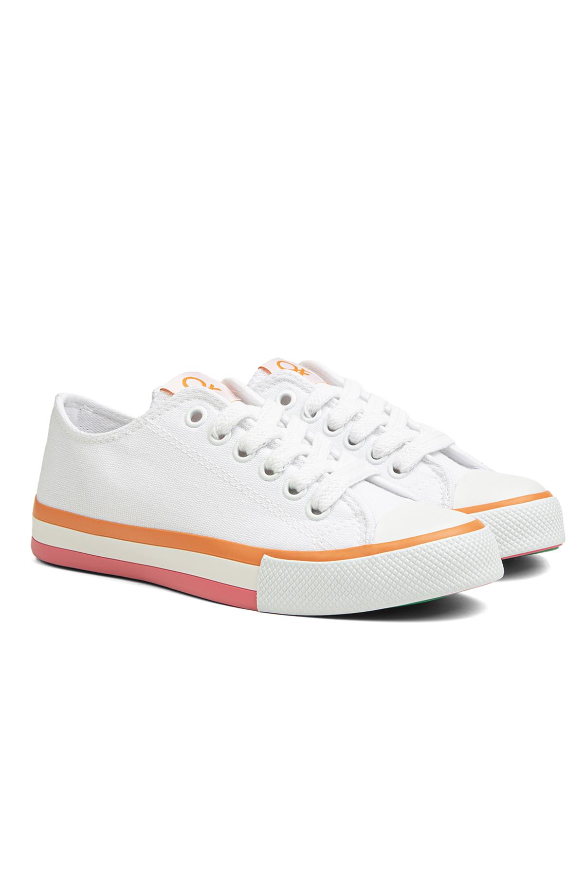 ® | BN-90176 - 3374 Beyaz Turuncu - Kadın Spor Ayakkabı - Görsel 2