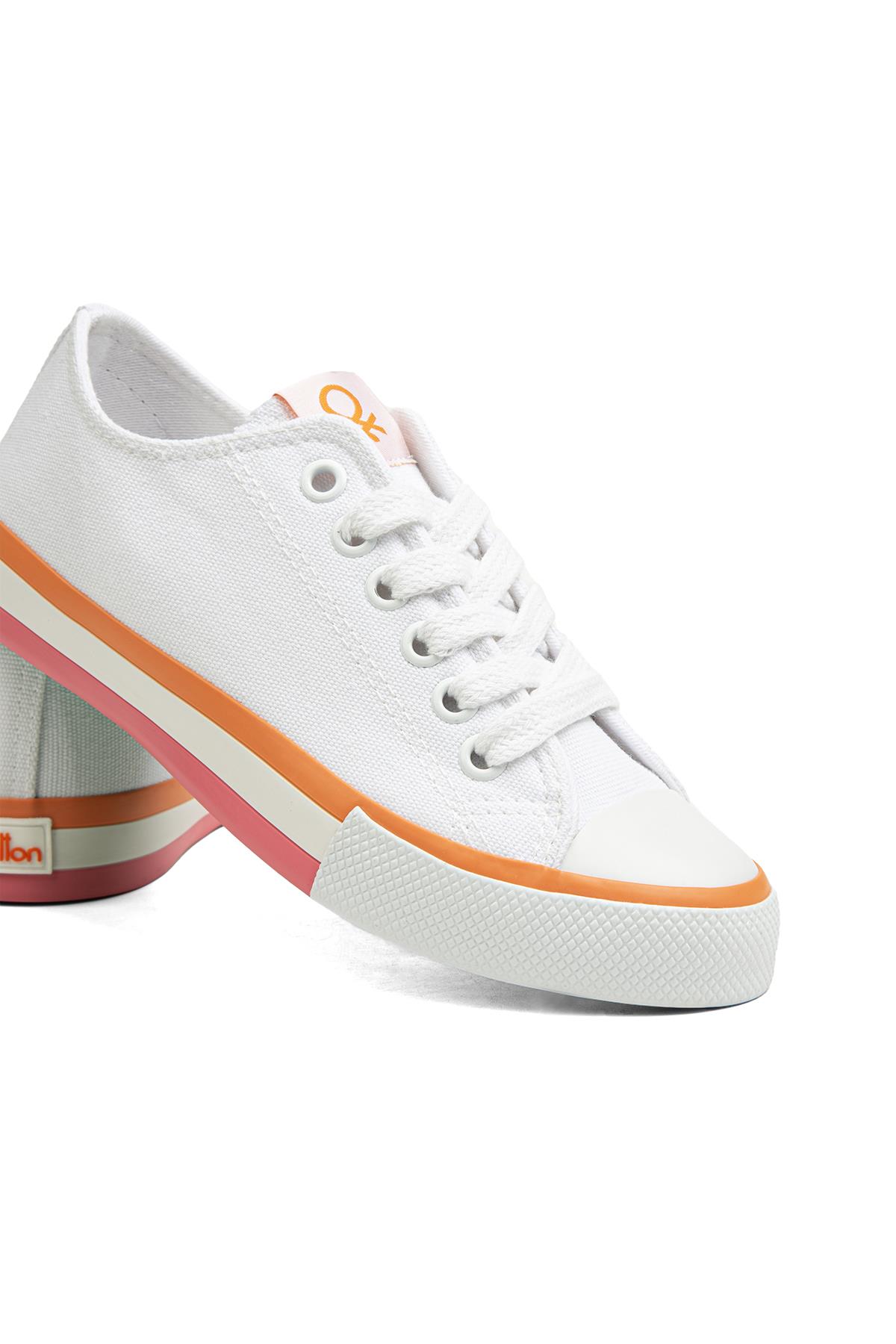 ® | BN-90176 - 3374 Beyaz Turuncu - Kadın Spor Ayakkabı - Görsel 6