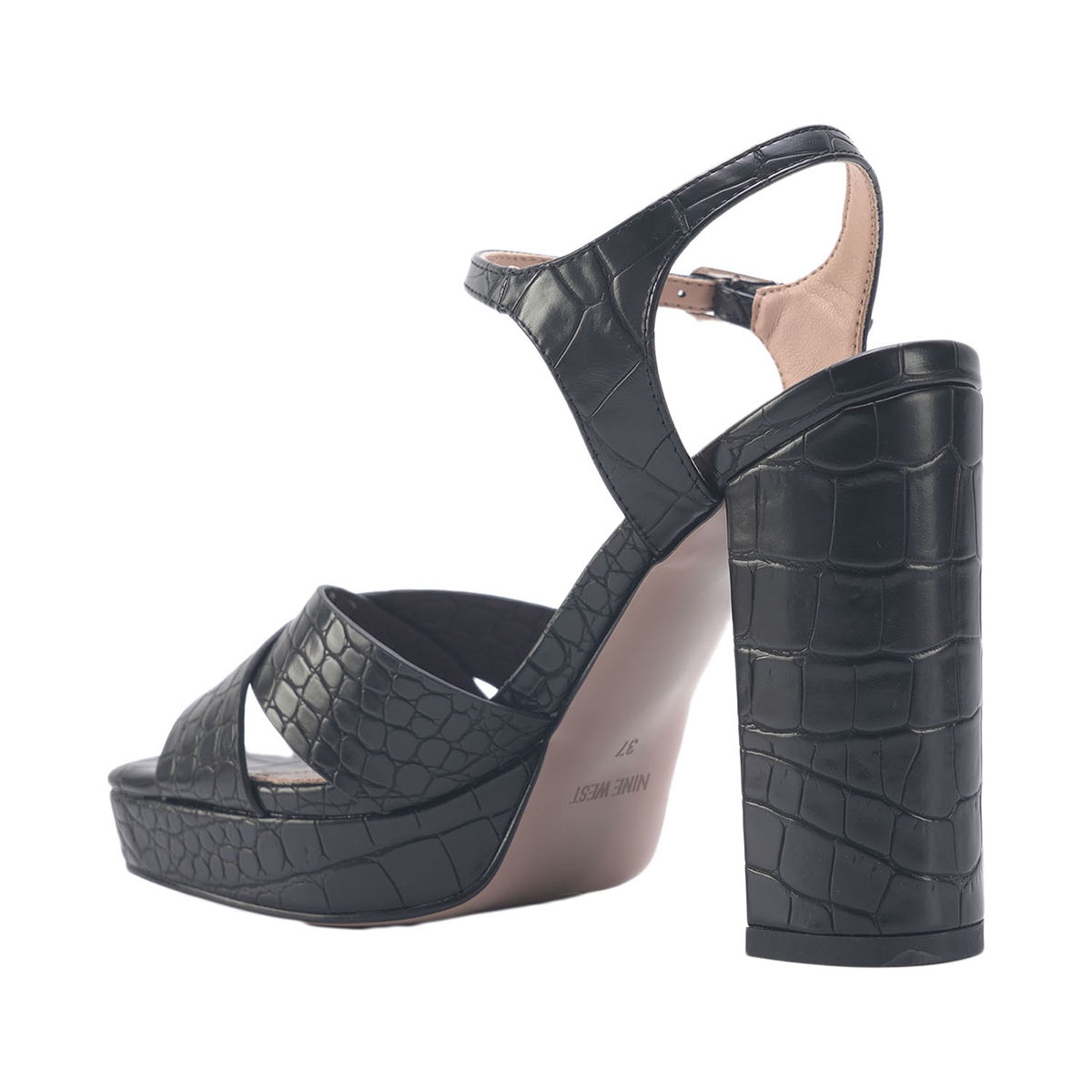 Nine West SAMUE 3FX Siyah Kadın Topuklu Sandalet. 3