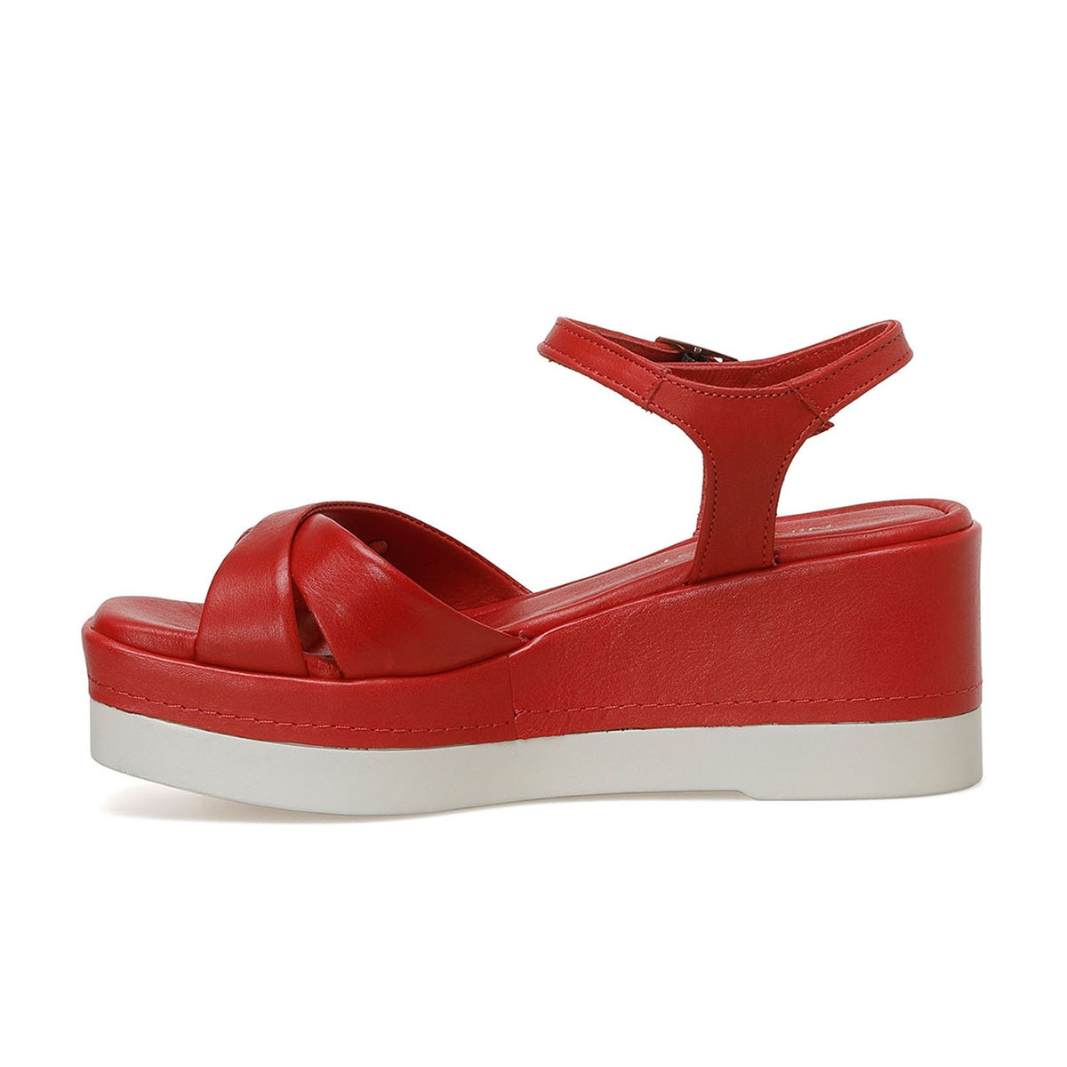 Nine West GAGE 3FX Kırmızı Kadın Dolgu Topuk Sandalet. 4