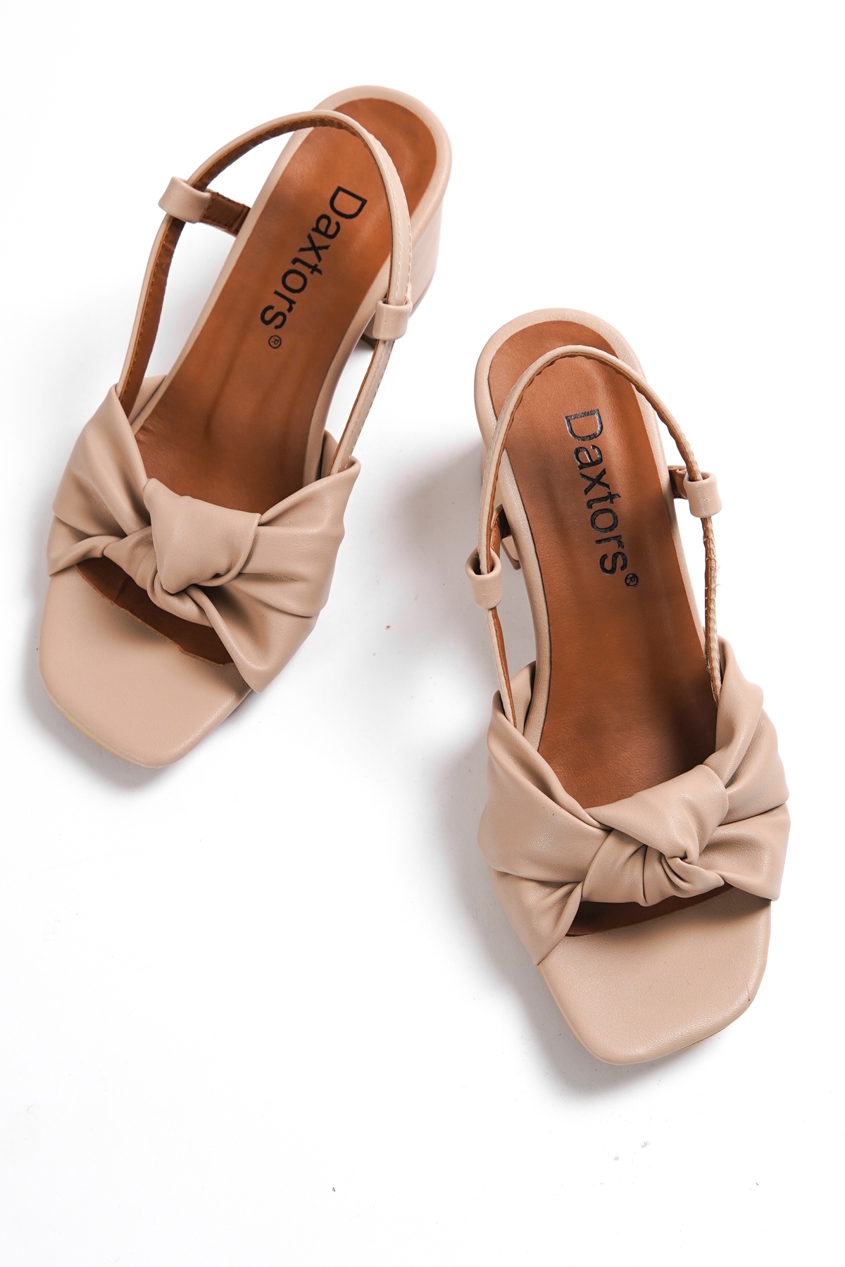 D719 Garantili Kadın Topuklu Ayakkabı_Ten - Görsel 4