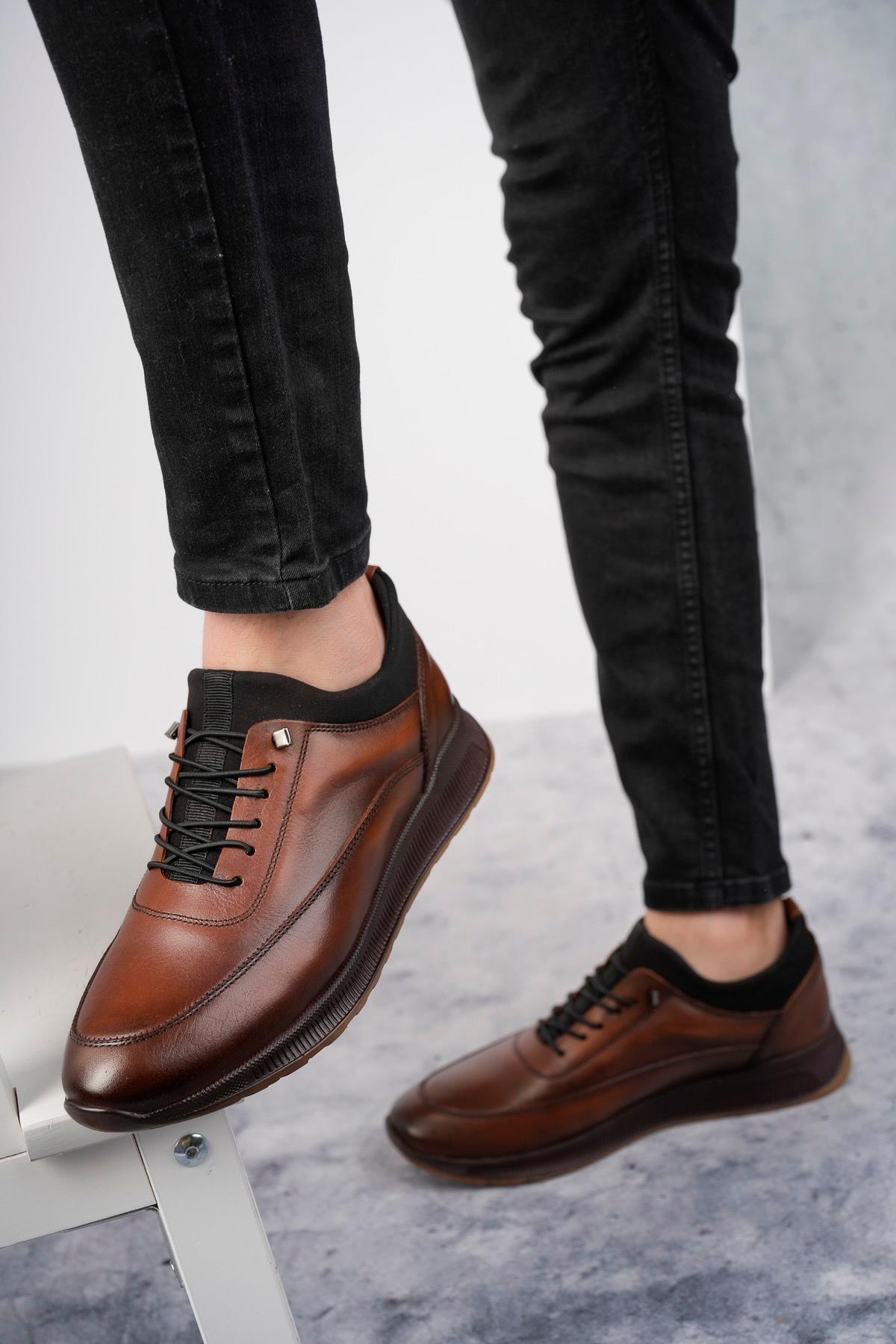 Fire Garantili Erkek Günlük Klasik Hakiki Deri Casual Rahat Ortopedik Ayakkabı - Görsel 5