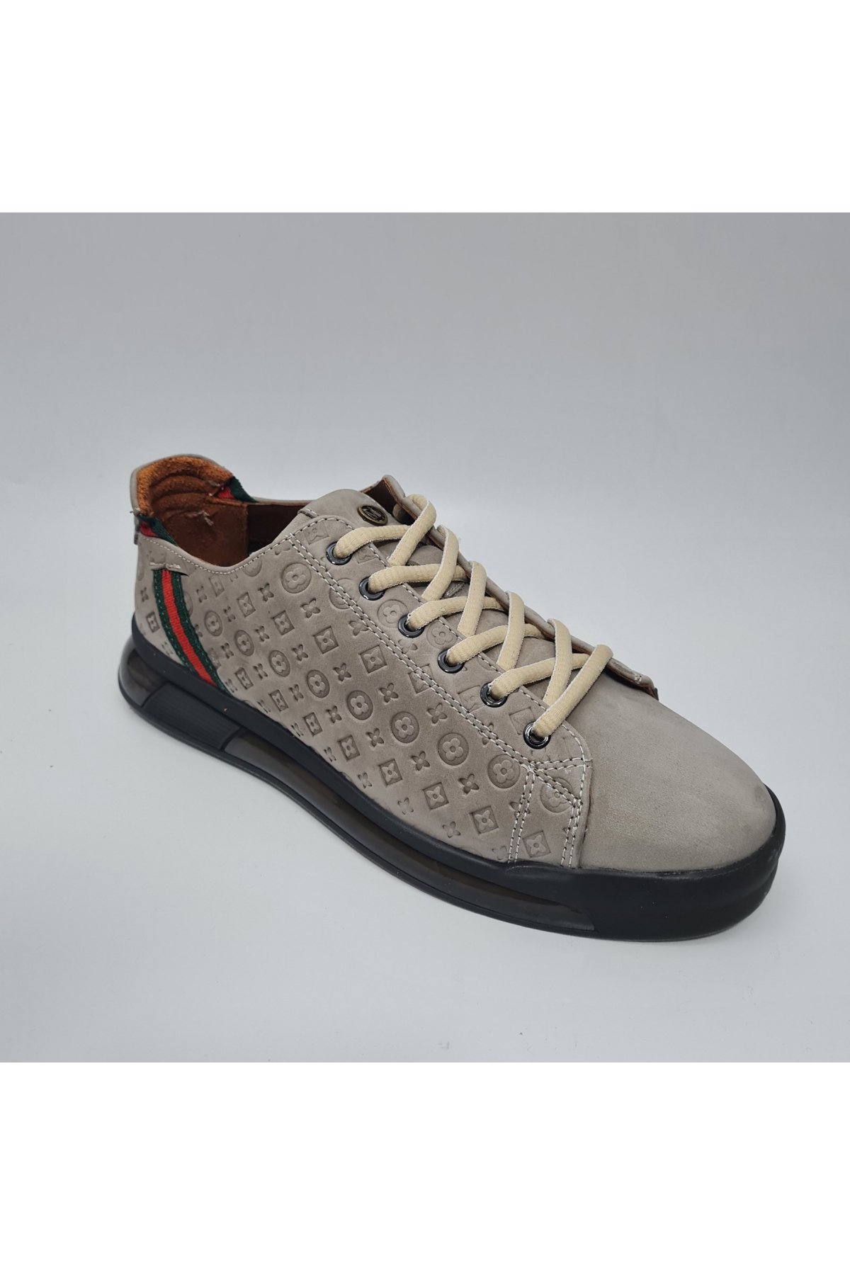 Yumuşak Hakiki/Gerçek Deri Bağcıklı Sneaker Spor Günlük Ayakkabı 17276 - Görsel 4