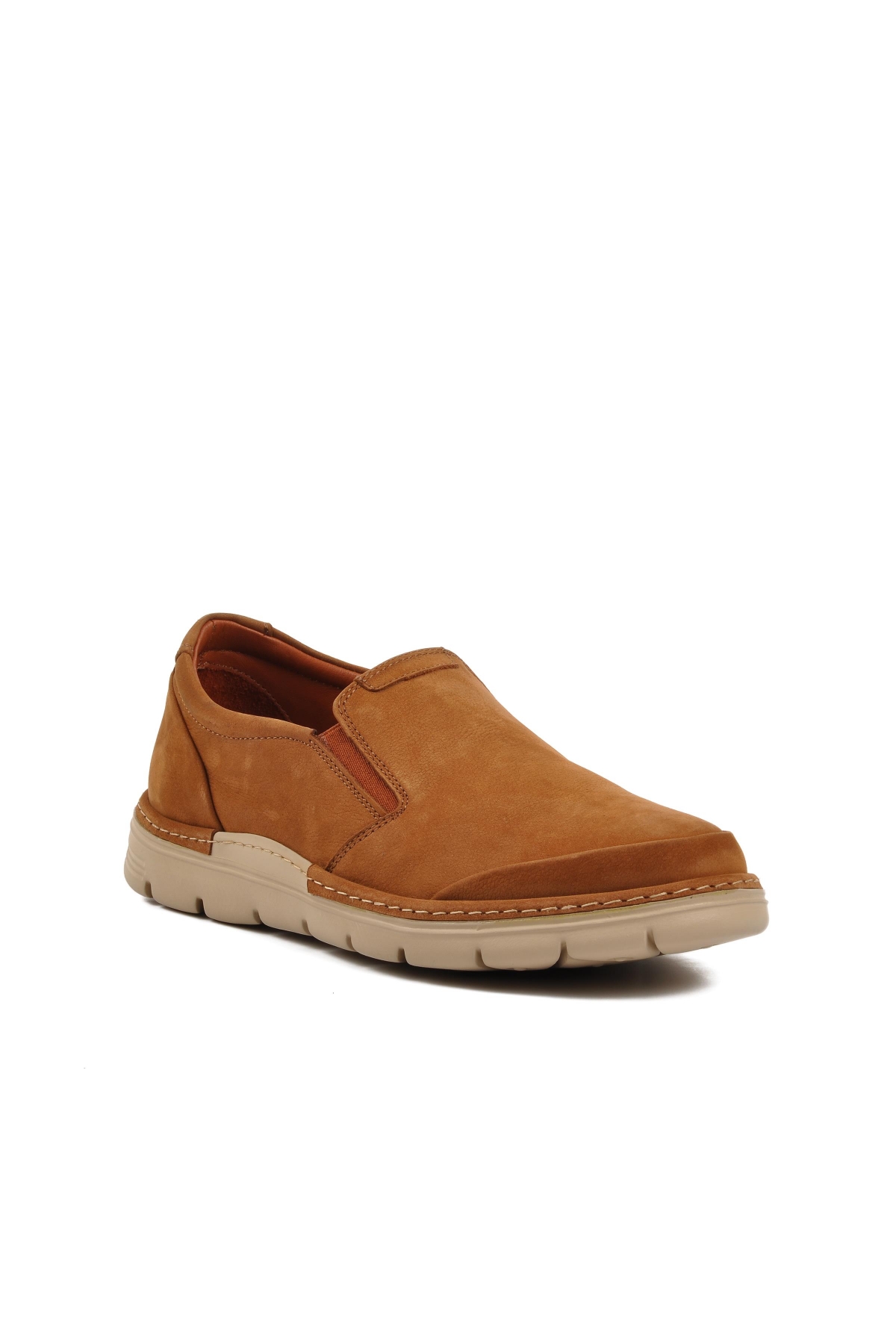 221973 Taba Nubuk İçi Dışı Hakiki Deri Erkek Günlük Ayakkabı - Görsel 4