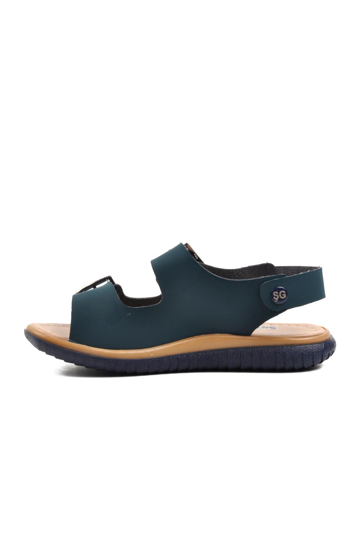 Şng 1530-F Lacivert Nubuk Erkek Çocuk Sandalet - Görsel 3