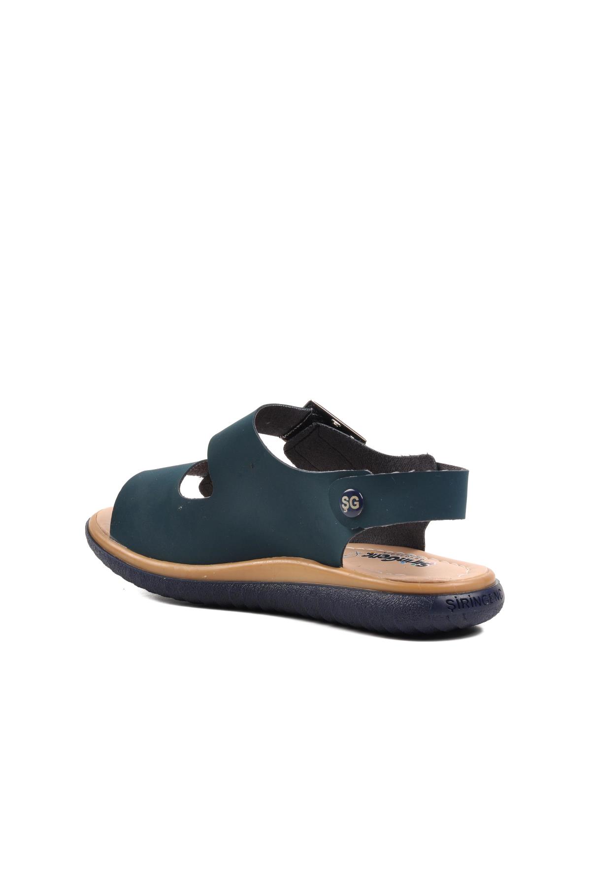 Şng 1530-F Lacivert Nubuk Erkek Çocuk Sandalet - Görsel 5