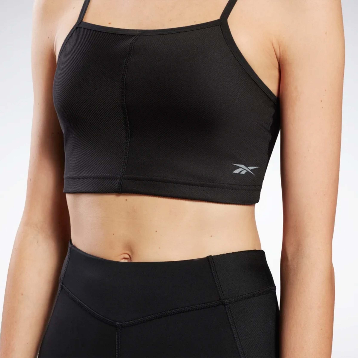 Reebok YOGA RIB CROP Siyah Kadın Atlet