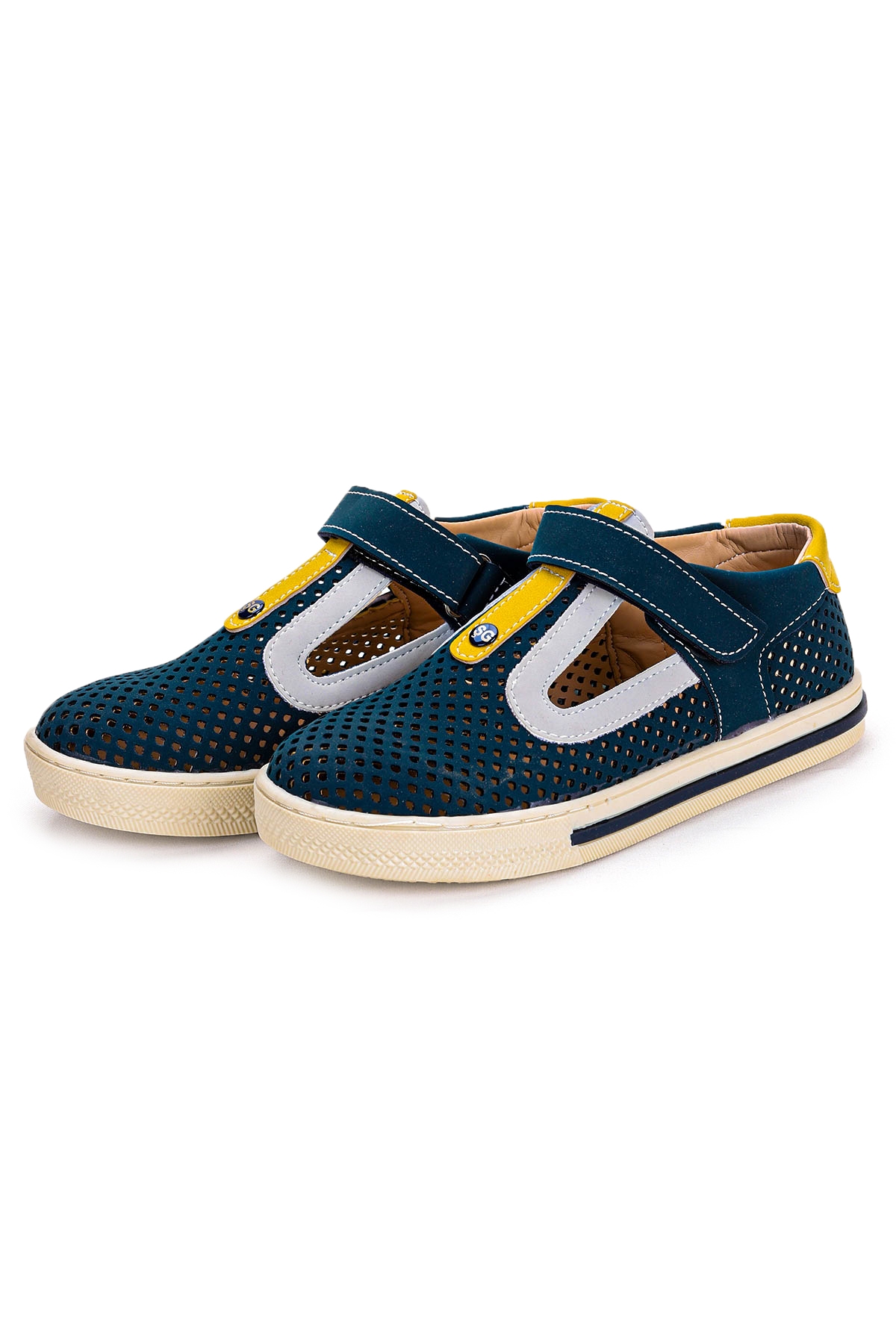 Günlük Erkek Çocuk Ayakkabı Şb 2397-04 Petrol - Sarı - Beyaz - Görsel 4