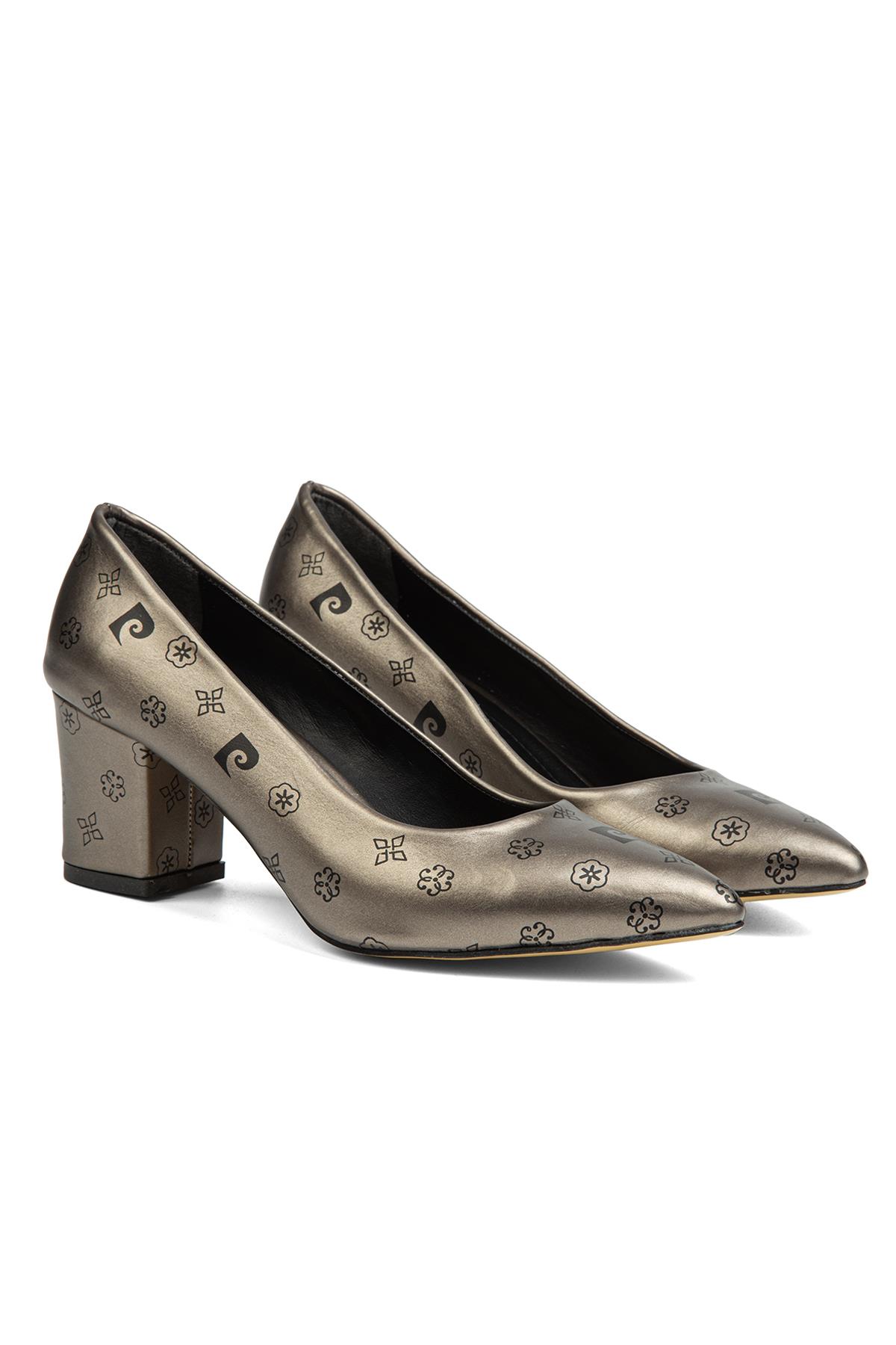 ® | PC-50176 - 3955 Platin Desen - Kadın Topuklu Ayakkabı - Görsel 4