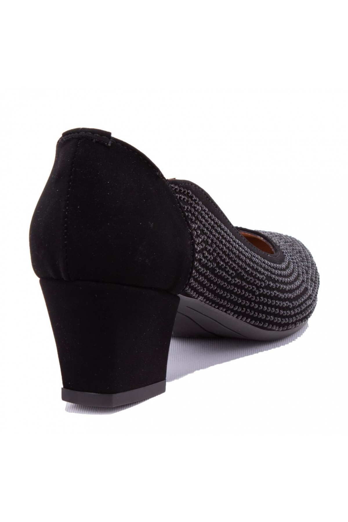 DZA07-7268670 Siyah Süet Klasik Topuklu Kadın Ayakkabı - Görsel 5