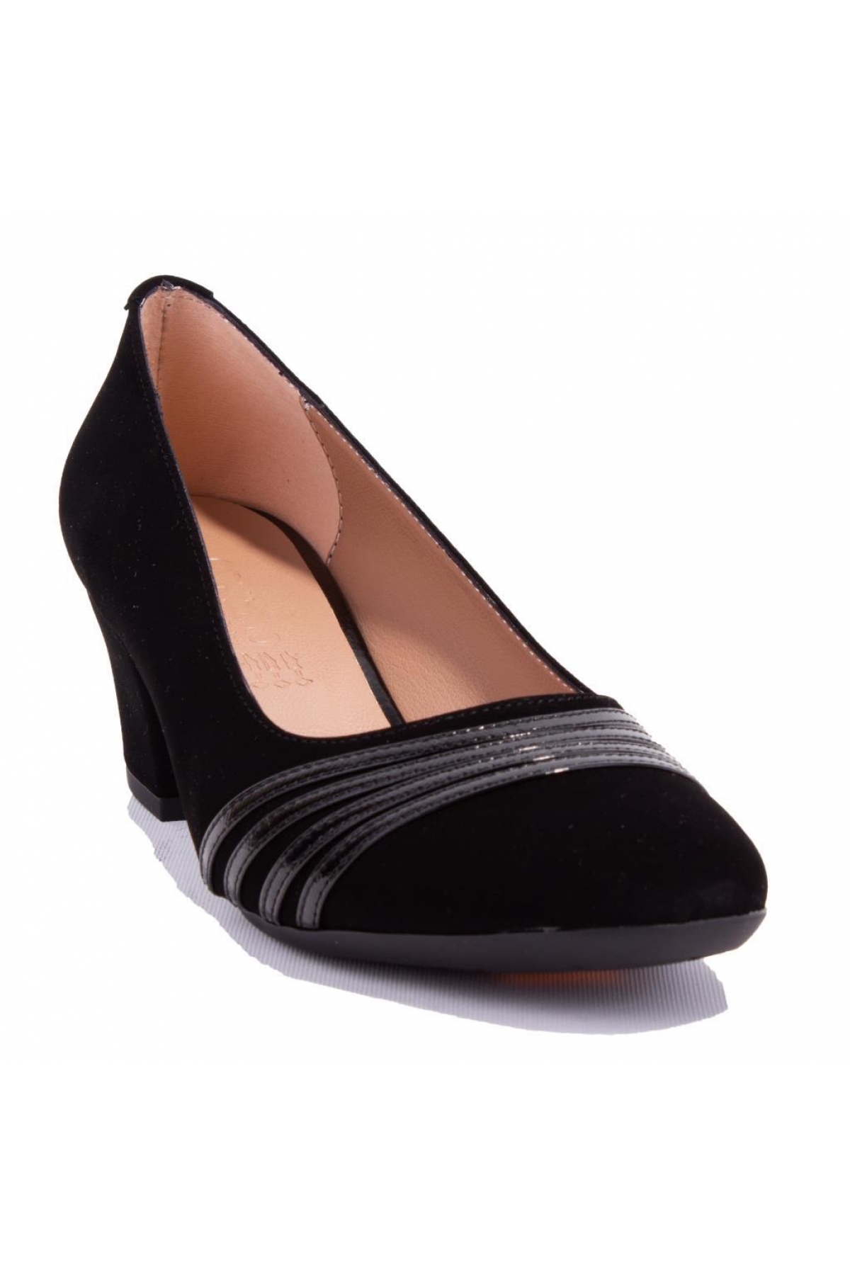 DZA07-7268664 Siyah Süet Klasik Topuklu Kadın Ayakkabı - Görsel 2