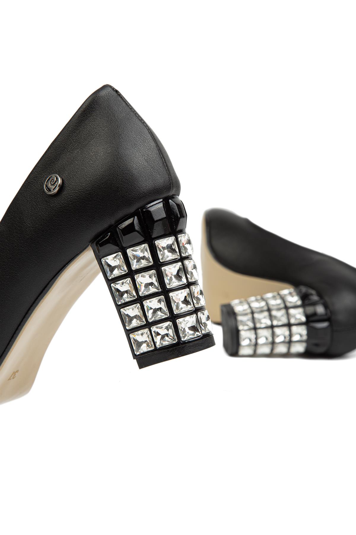 ® | PC-51201 - 3478 Siyah Cilt - Kadın Topuklu Ayakkabı - Görsel 5