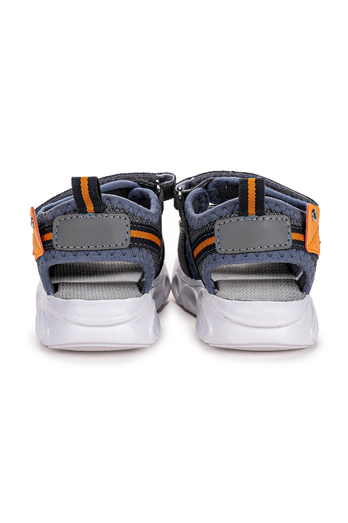 101 Işıklı Kız/Erkek Çocuk Cırtlı Sandalet Ayakkabı Füme - Görsel 5