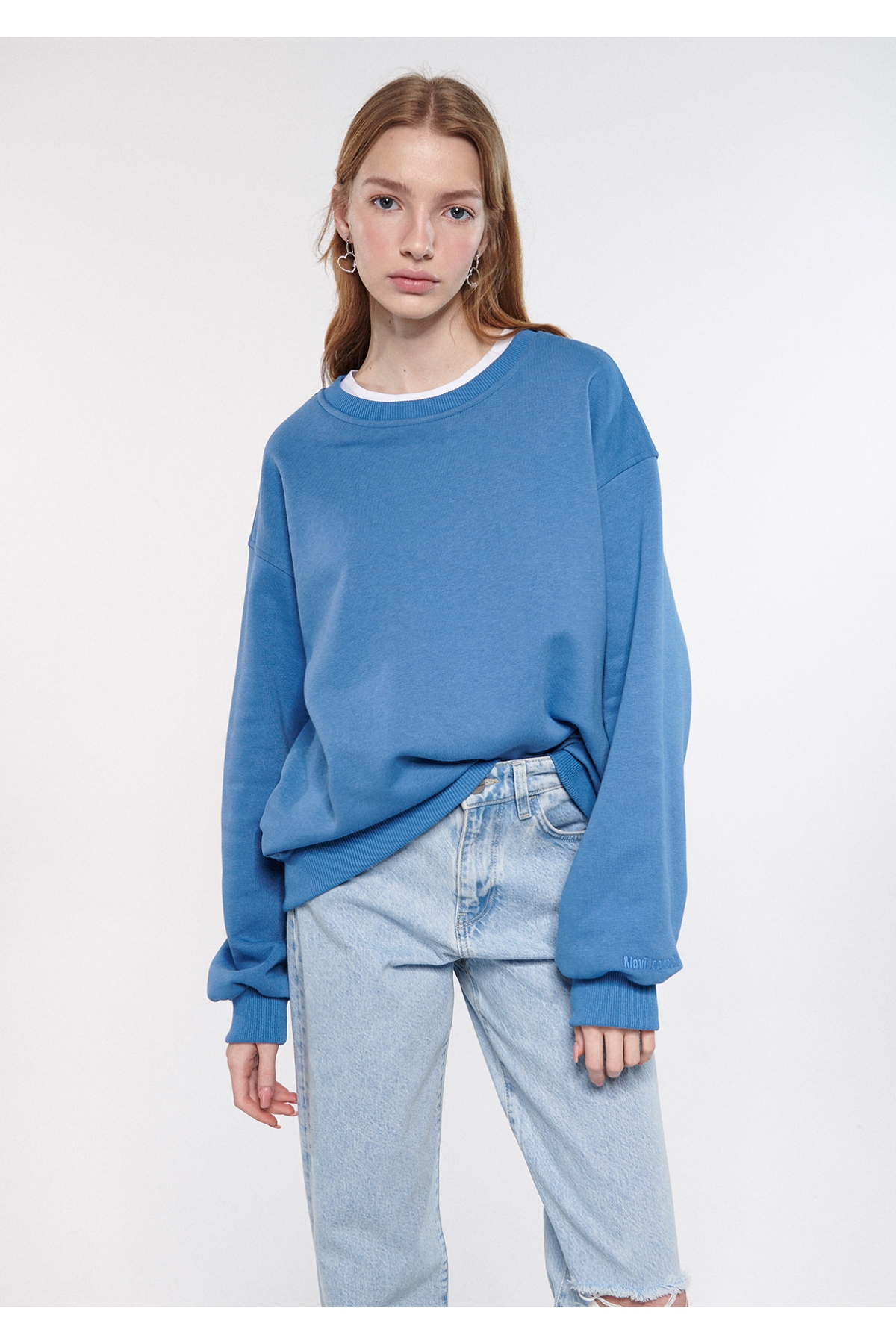 Bisiklet Yaka  Basic Sweatshirt