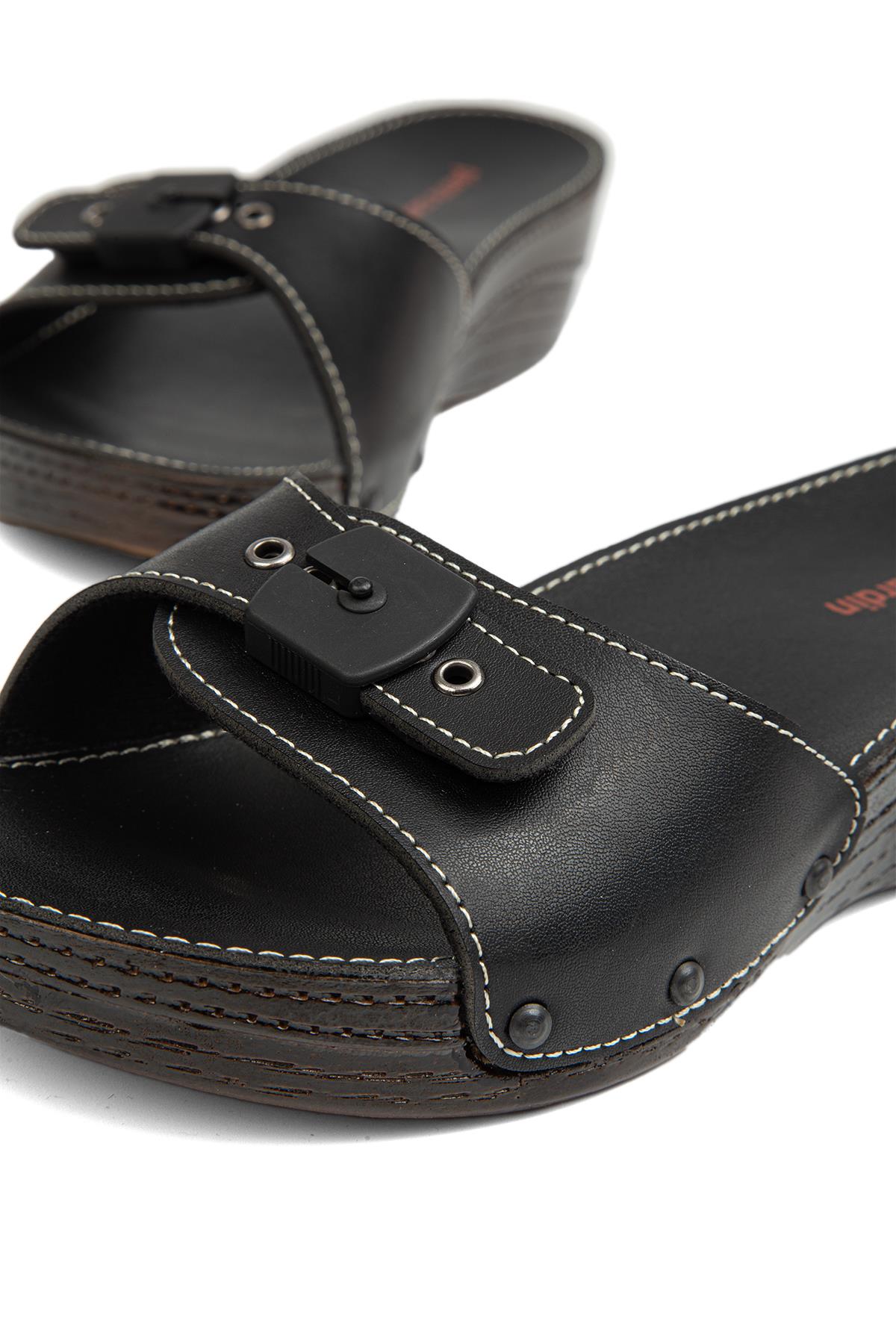 ® | PC-7013-3485 Siyah - Kadın Terlik - Görsel 5