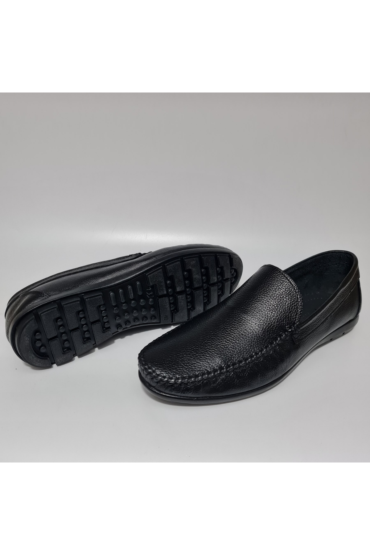 BigBoster Bağsız Sade Model Hakiki/Gerçek Yumuşak Deri Erkek Babet Ayakkabı BB-133 - Görsel 5