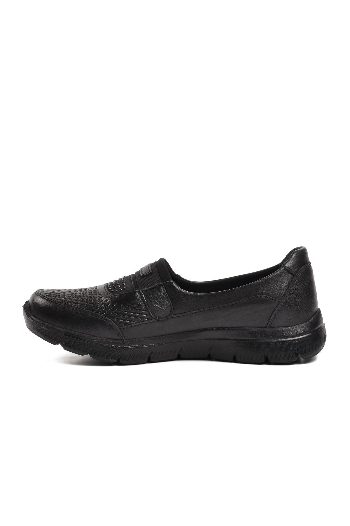 9294 Siyah Hakiki Deri Kadın Günlük Ayakkabı - Görsel 3
