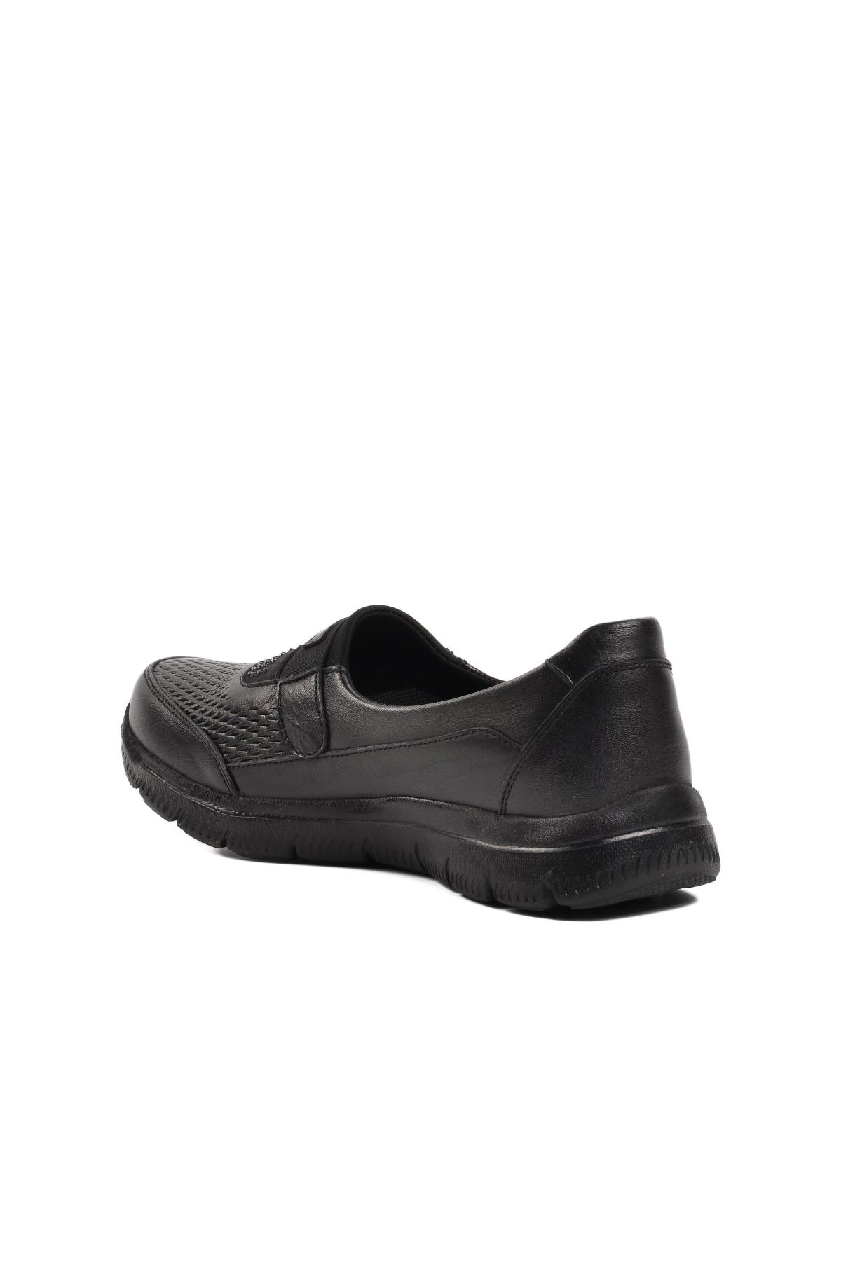 9294 Siyah Hakiki Deri Kadın Günlük Ayakkabı - Görsel 5