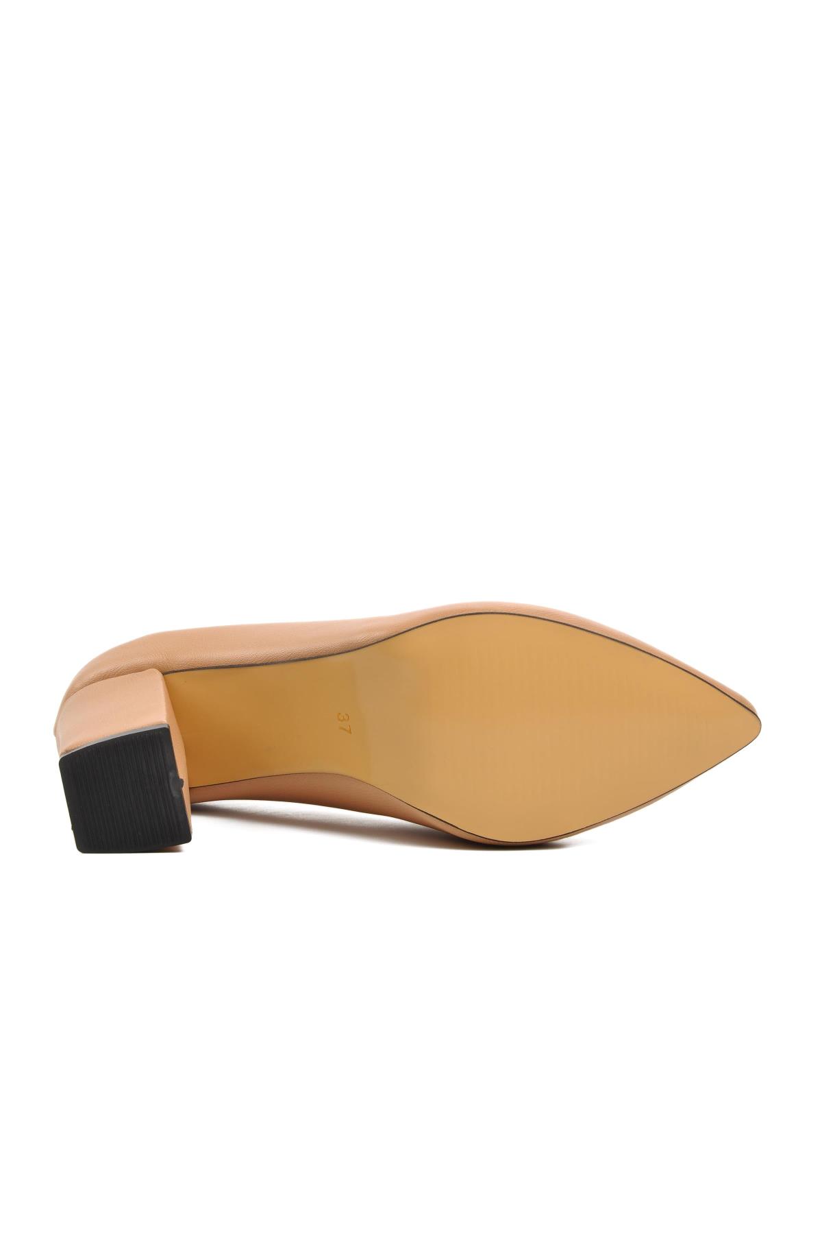 Ays23115 Bej Kadın Klasik Topuklu Ayakkabı - Görsel 6