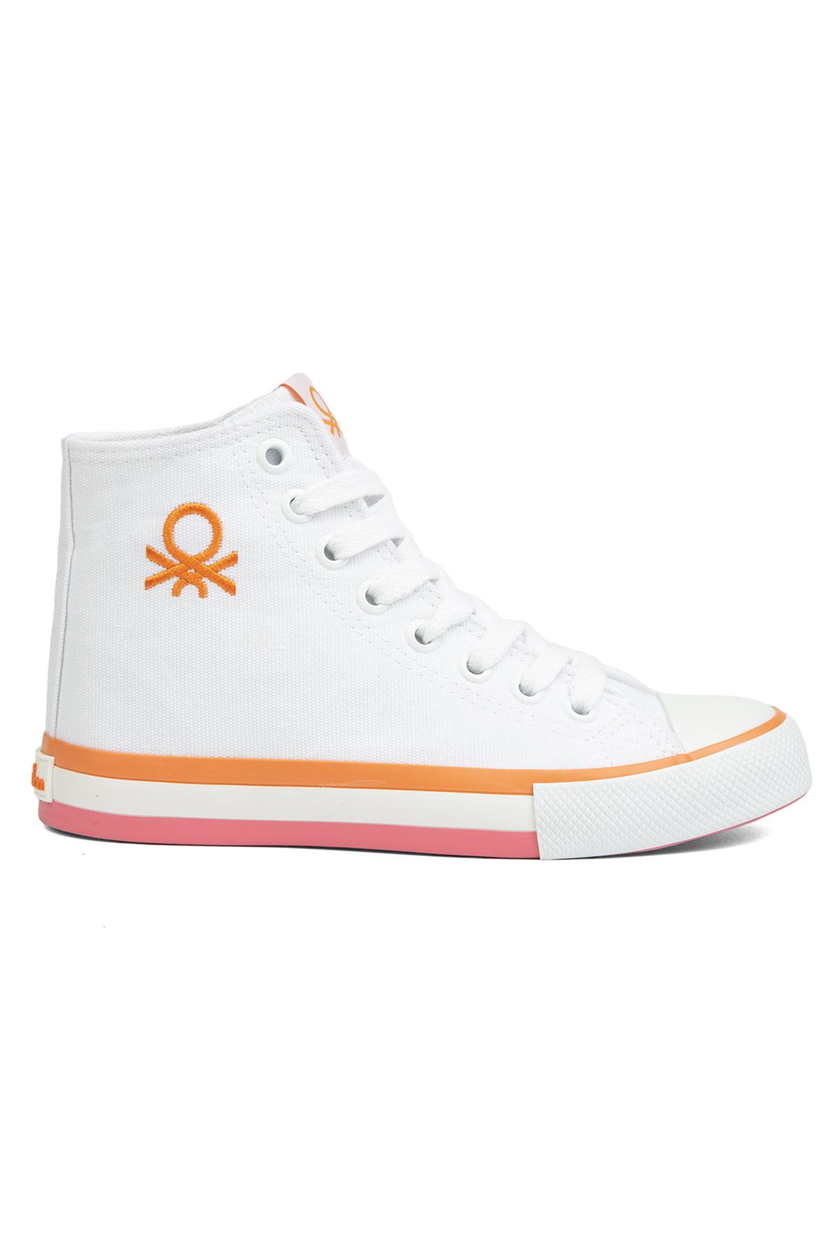 ® | BN-90189 - 3374 Beyaz Turuncu - Kadın Spor Ayakkabı - Görsel 3