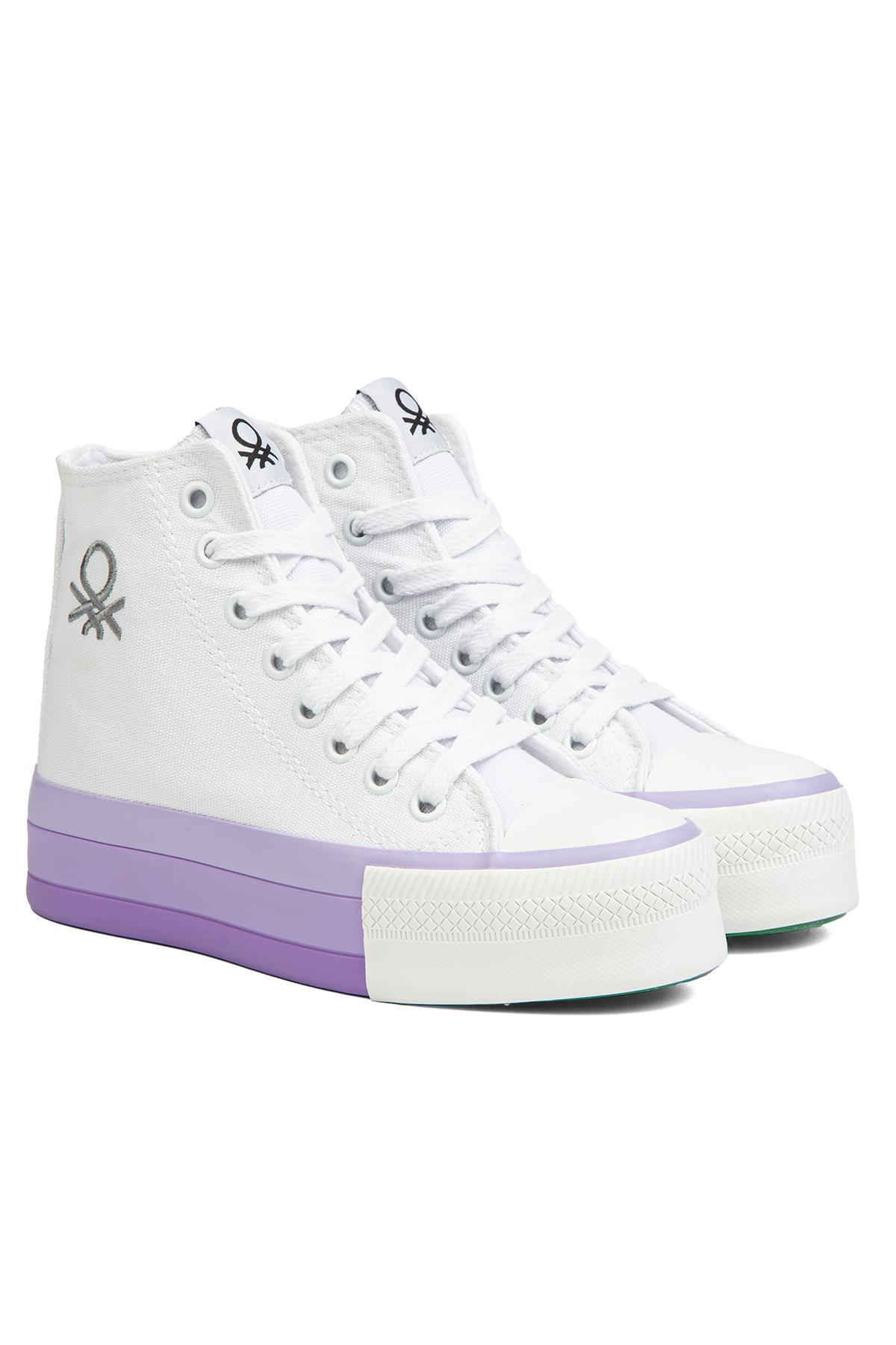 ® | BN-30944 - 3114 Beyaz Lila - Kadın Spor Ayakkabı - Görsel 4