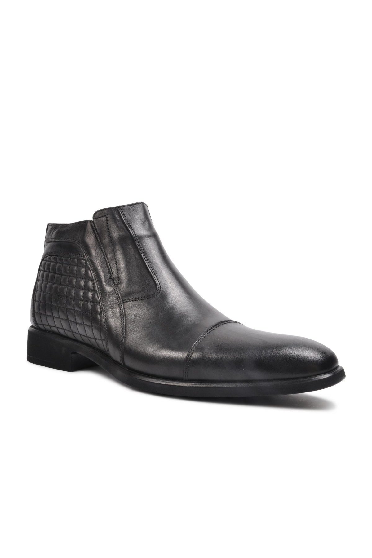 2356 Siyah Erkek Hakiki Deri Fermuarlı Bot - Görsel 2