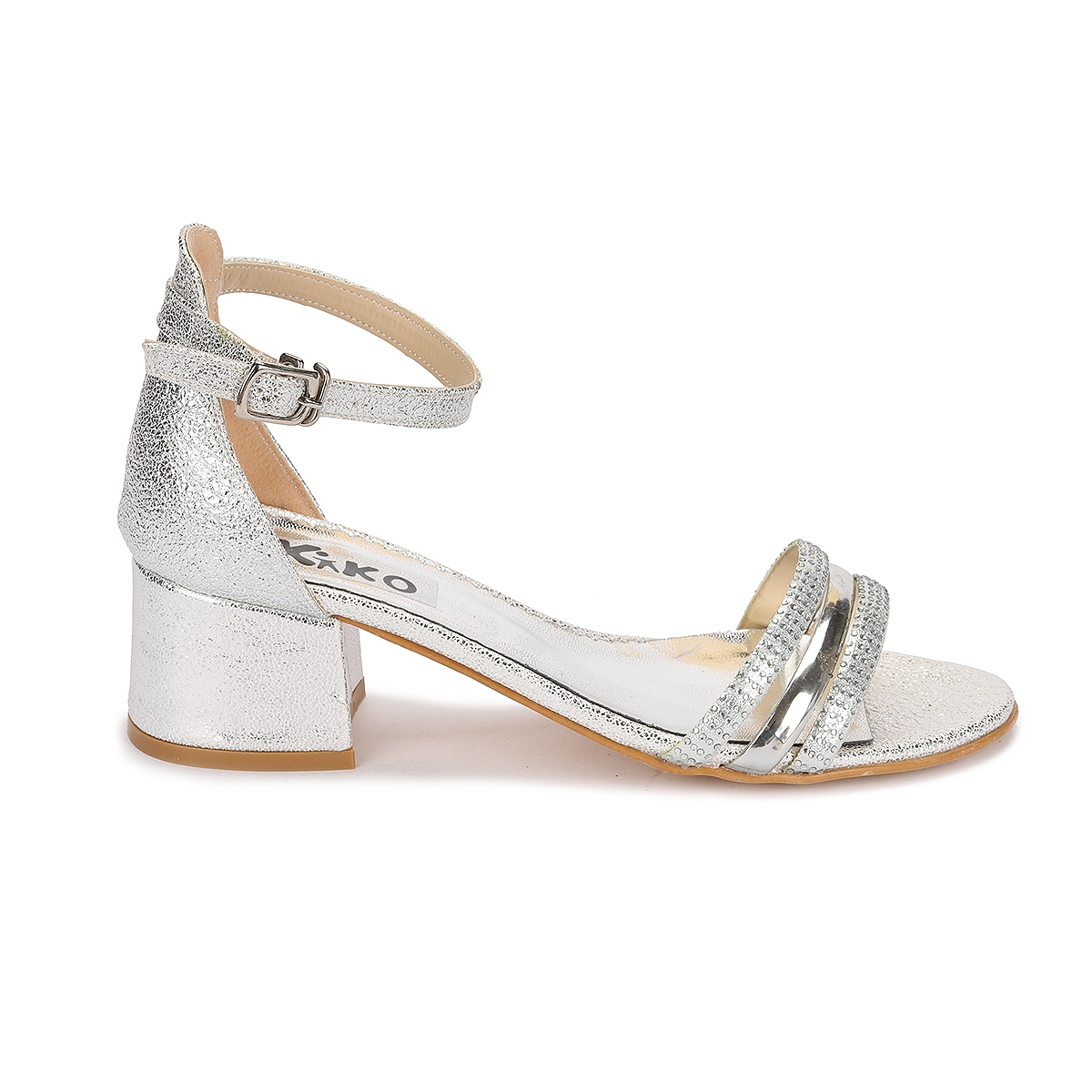 Helena Günlük Kız Çocuk 3 Cm Topuklu Sandalet Abiye Ayakkabı Gümüş - Görsel 5