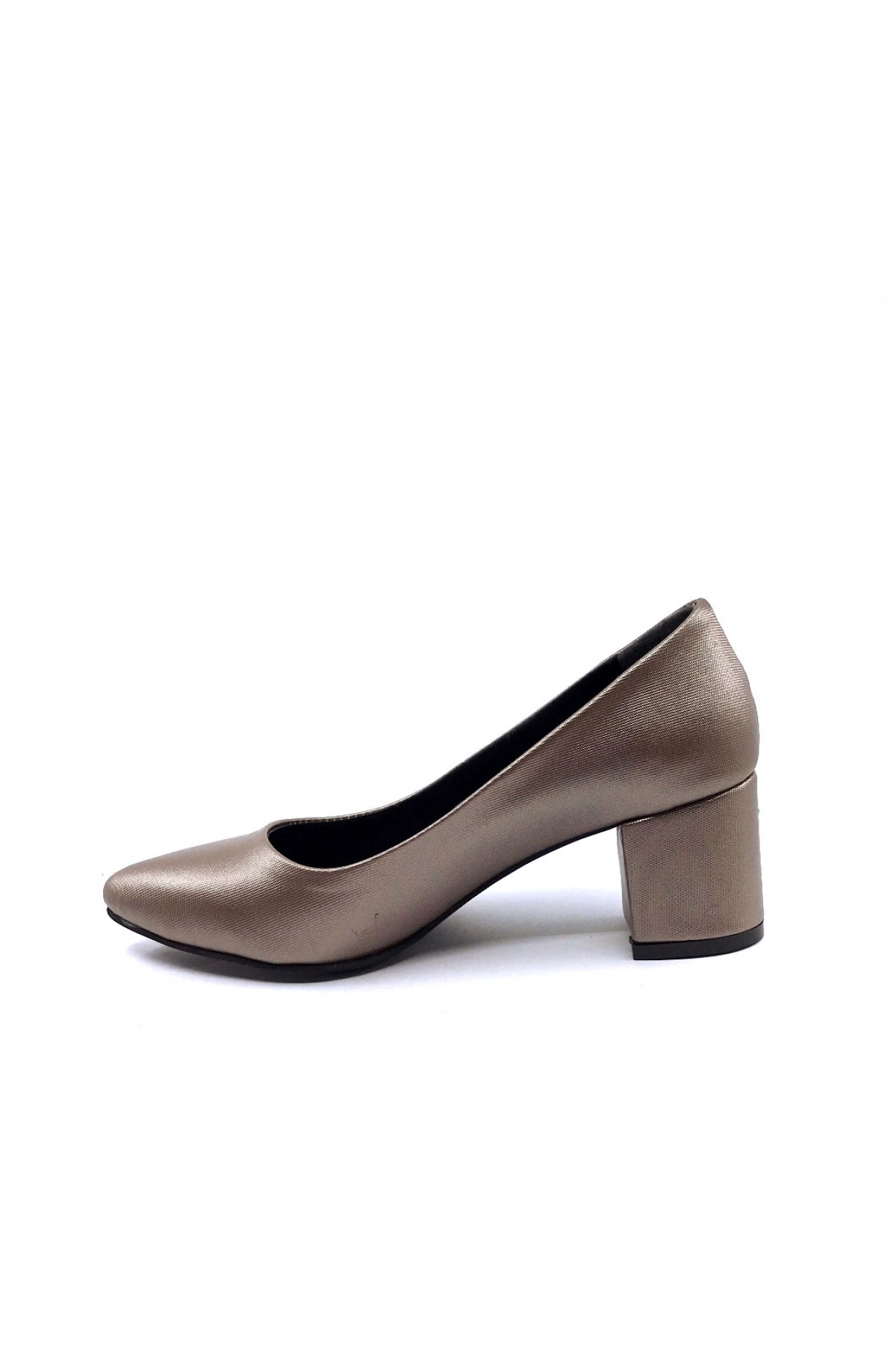 CC 100 6 Cm Platin Şanel Topuklu Bayan Ayakkabı - Görsel 5