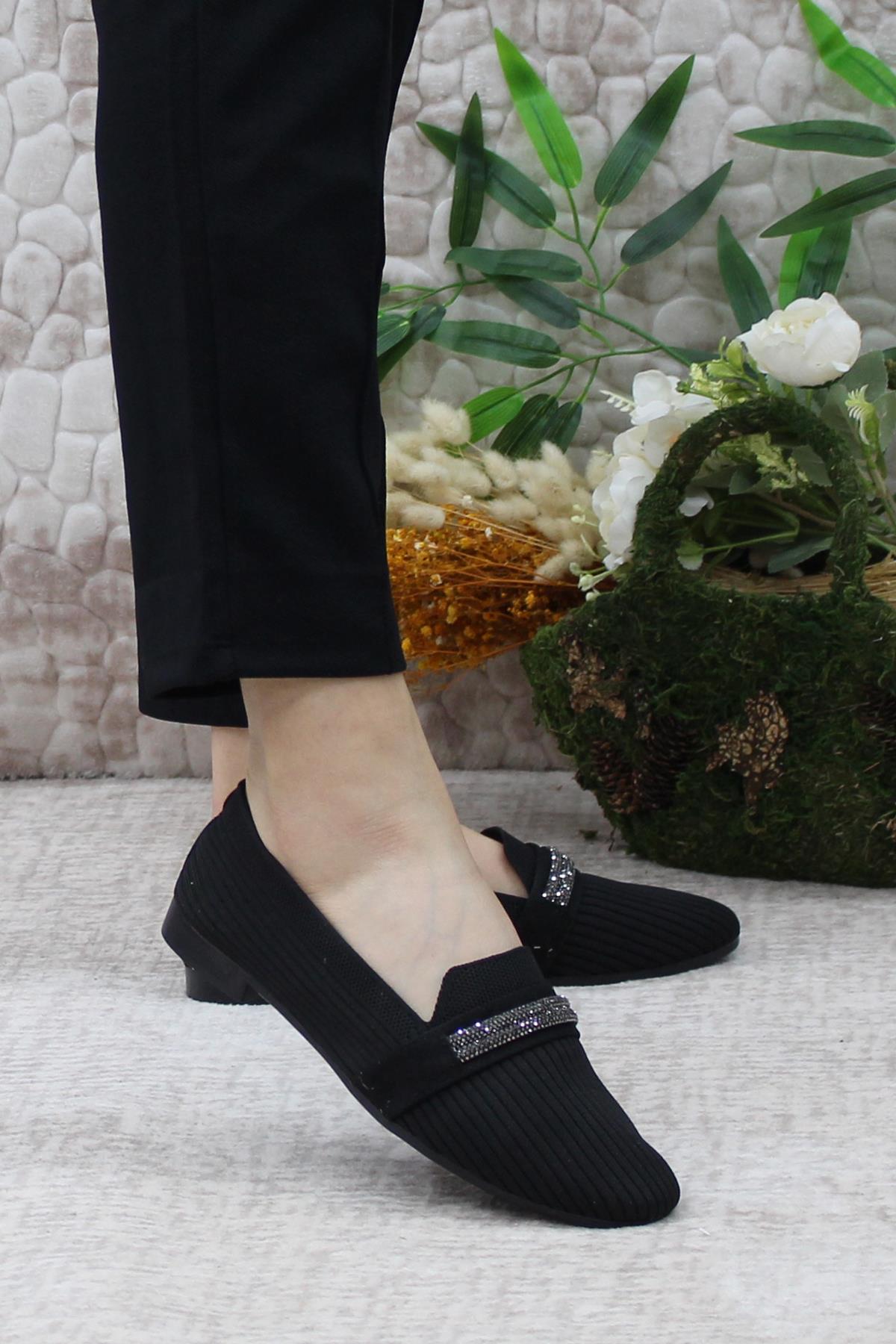 9532 Fashion Taşlı Kadın Babet - Görsel 2