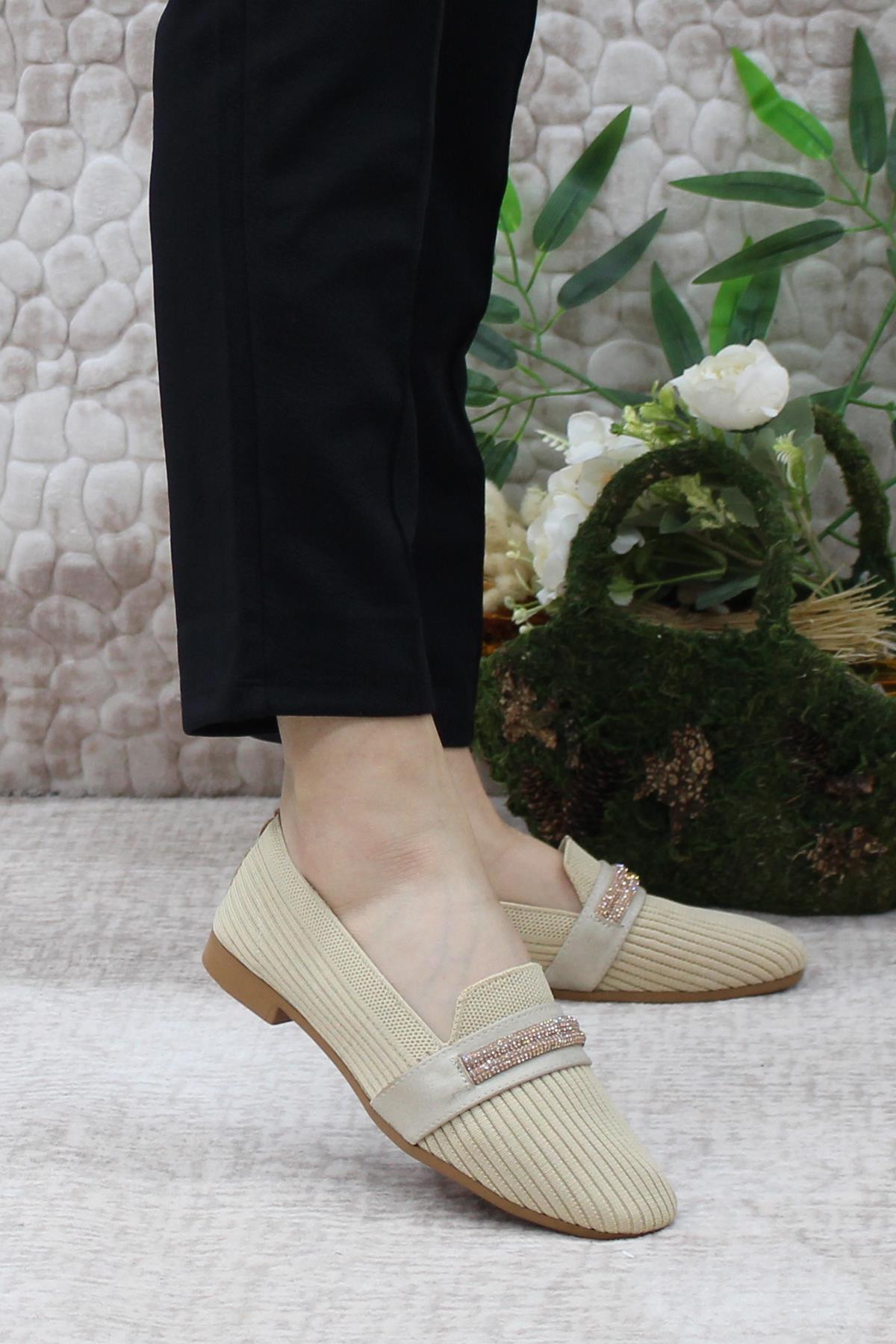 9532 Fashion Taşlı Kadın Babet - Görsel 2