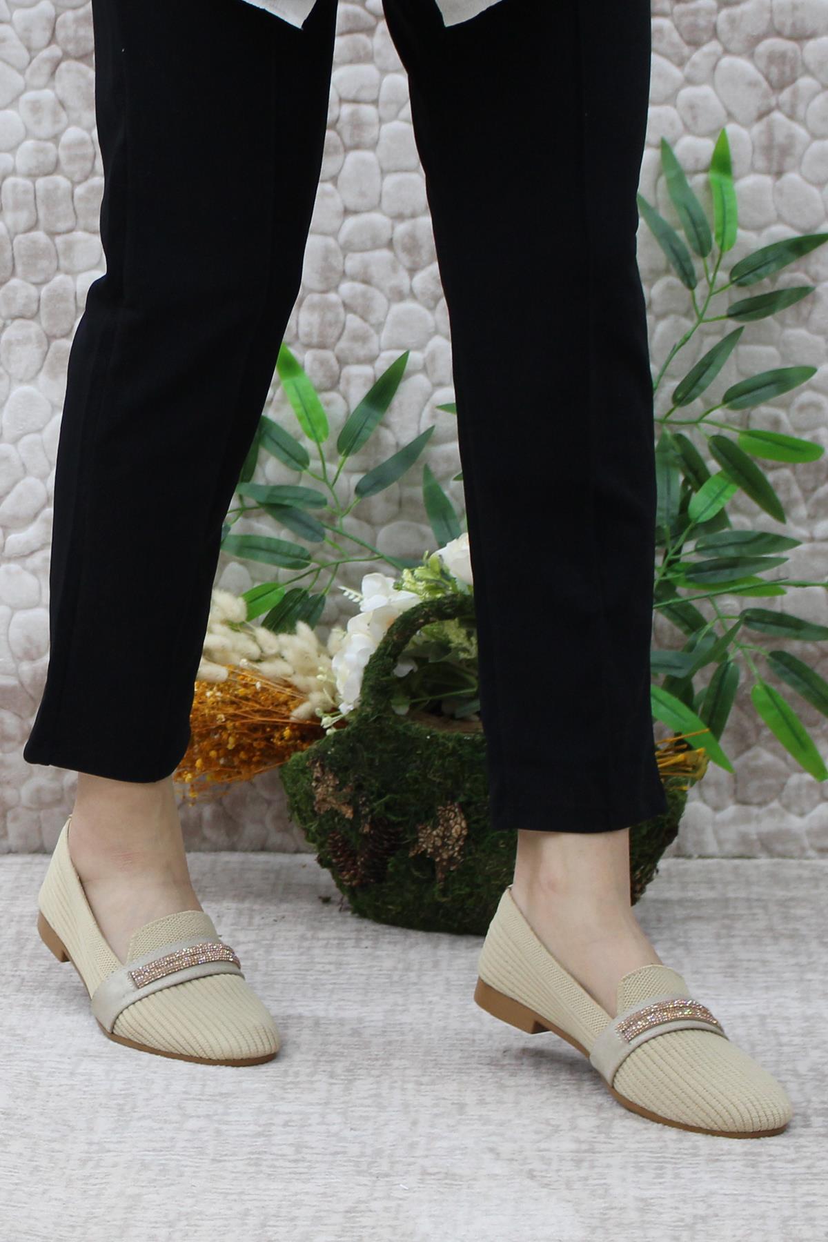 9532 Fashion Taşlı Kadın Babet - Görsel 3