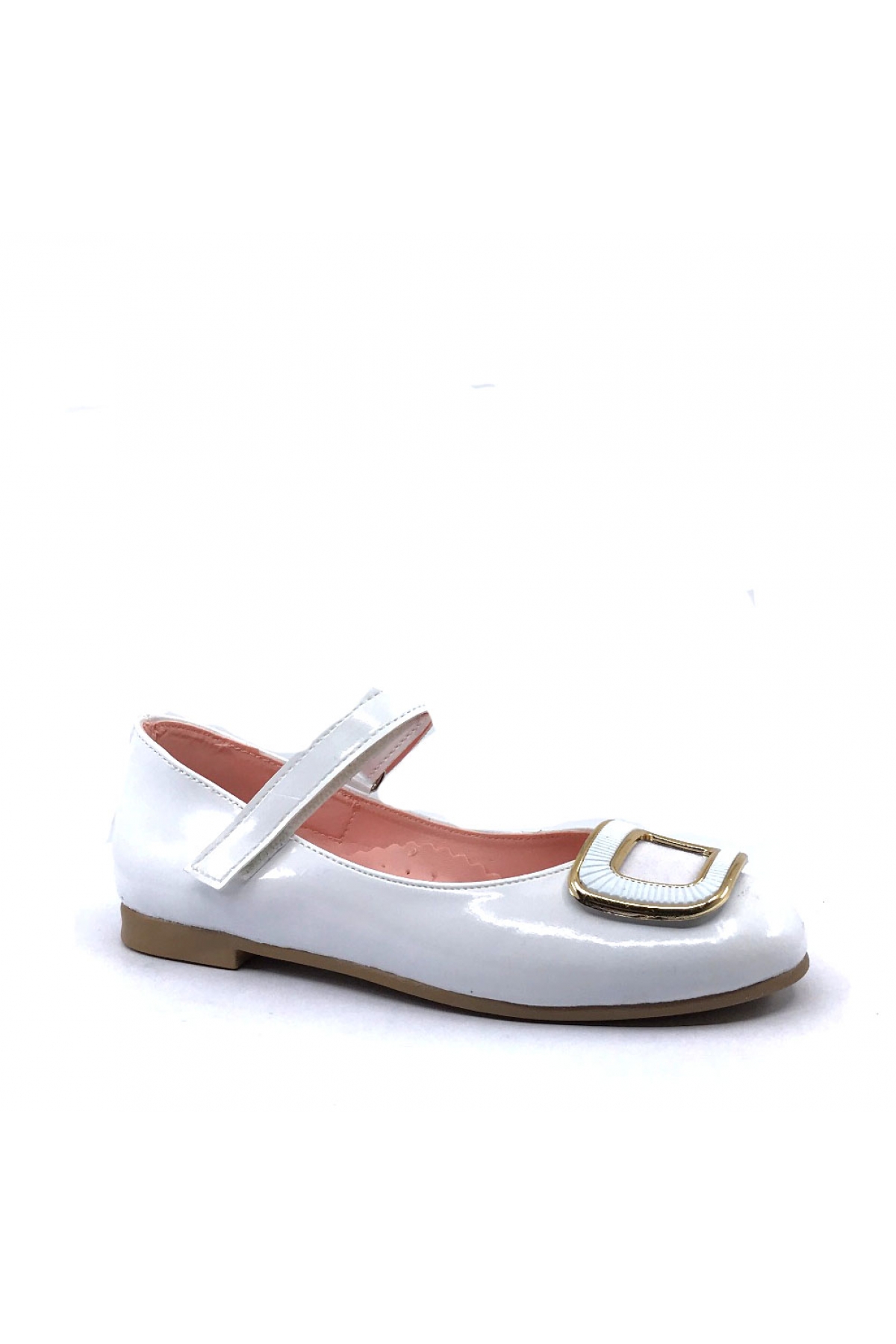 4230 Kız Çocuk Tokalı Cırtlı Babet Ayakkabı - Görsel 3