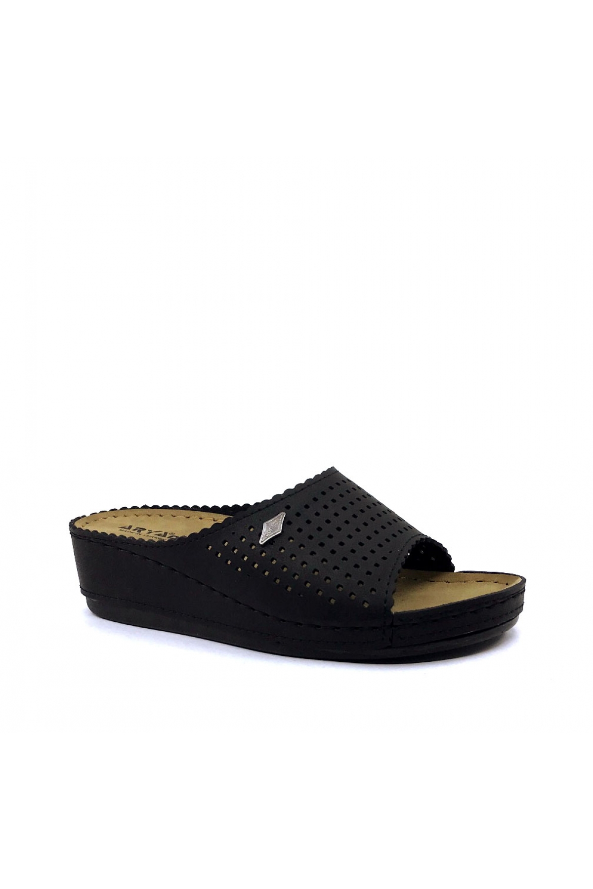 09-067 Siyah Orta Pedik Yazlık Kadın Günlük Terlik - Görsel 5