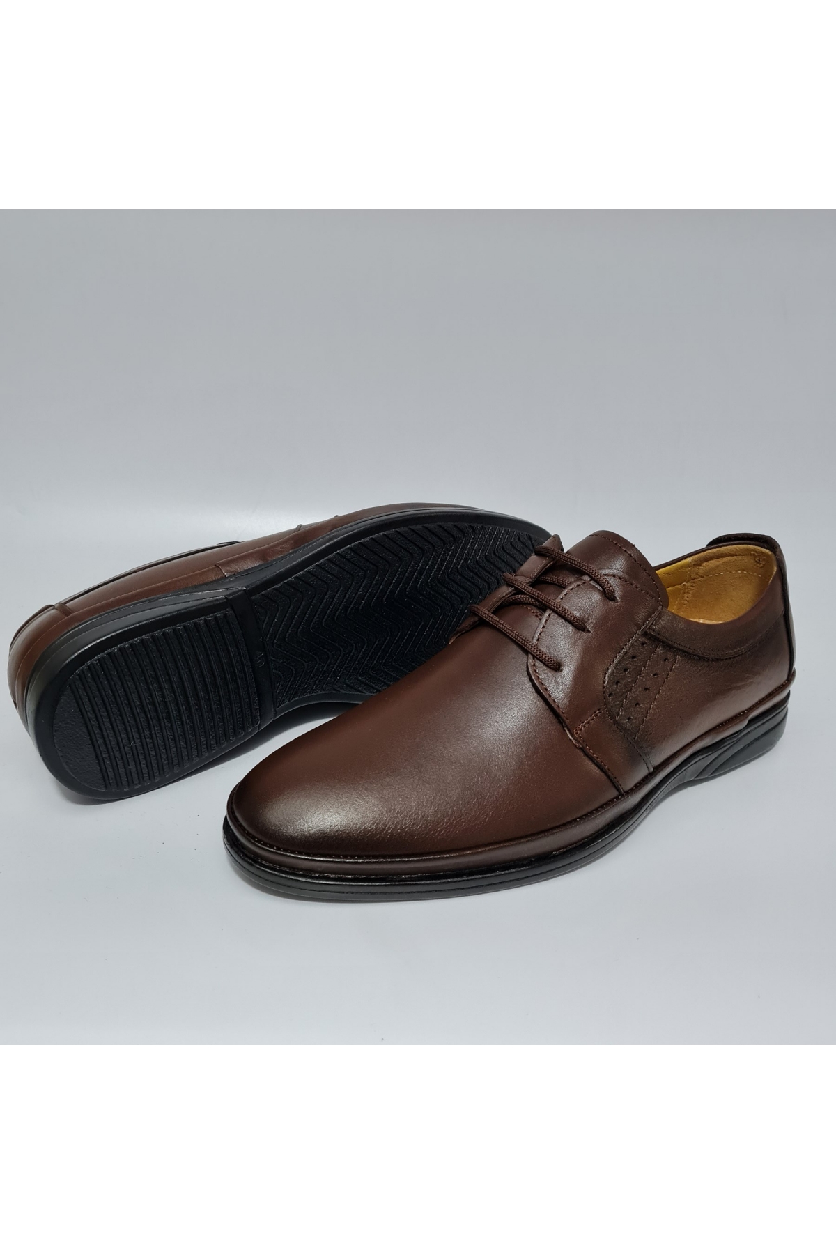 Bağcıklı Rahat Kalıp Gerçek/Hakiki Deri Rahat Günlük Ayakkabı AY-581 - Görsel 5