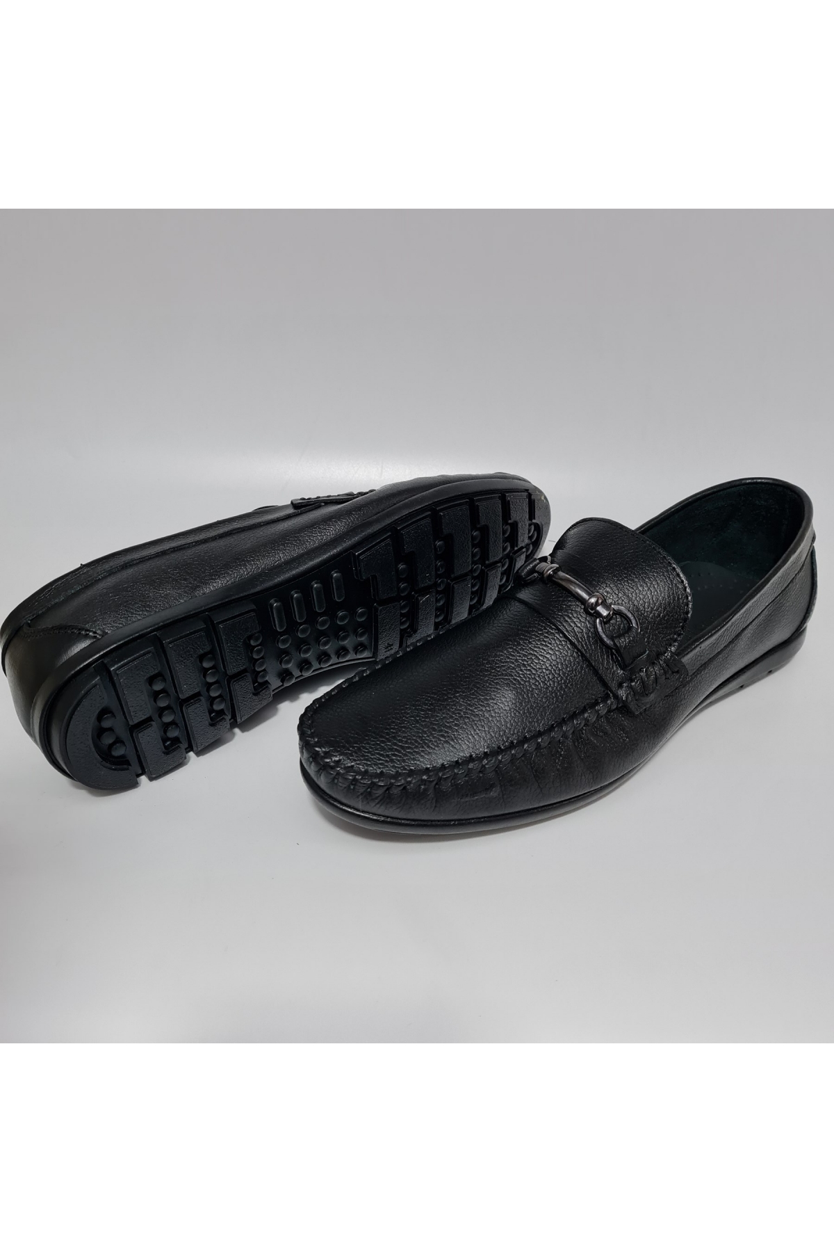 BigBoster OO Metal Aksesuarlı Erkek Hakiki Deri Rahat Günlük Babet Ayakkabı BB-311 - Görsel 5