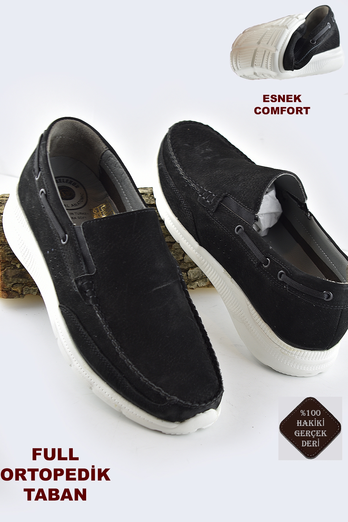 3020 TAM Ortopedik Taban Hakiki Deri Günlük Erkek Ayakkabı Gvnl Nubuk - Görsel 5