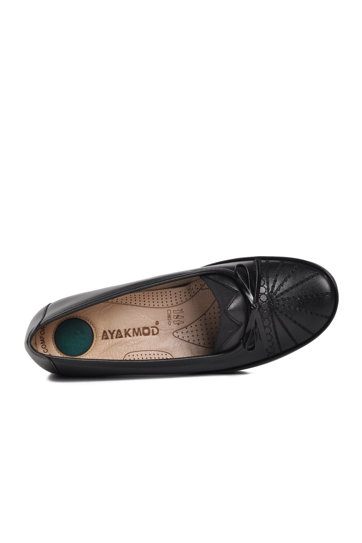 Ayakmod 139 Siyah Hakiki Deri Kadın Günlük Ayakkabı - Görsel 6