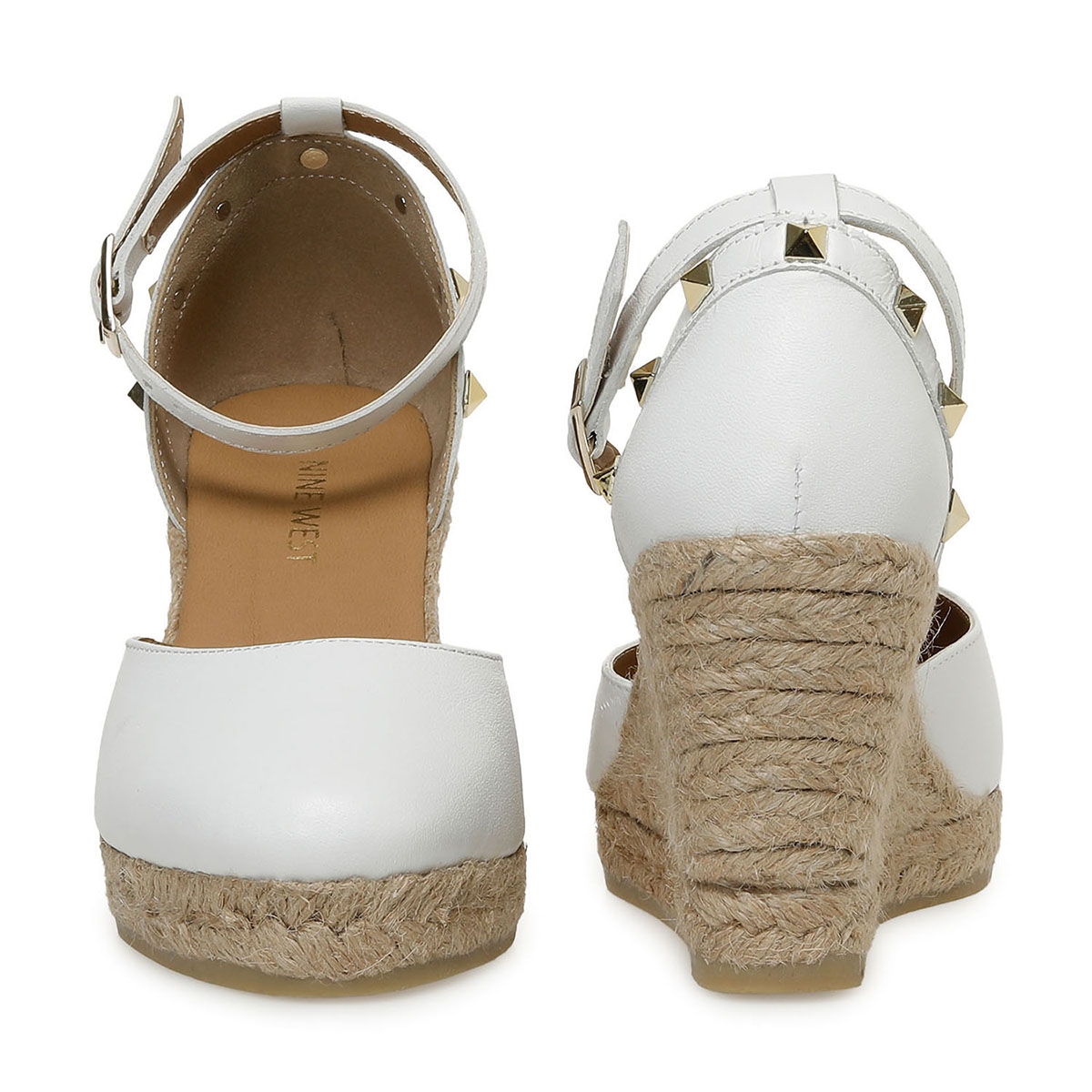 Nine West RANGE 3FX Beyaz Kadın Dolgu Topuk Sandalet. 5