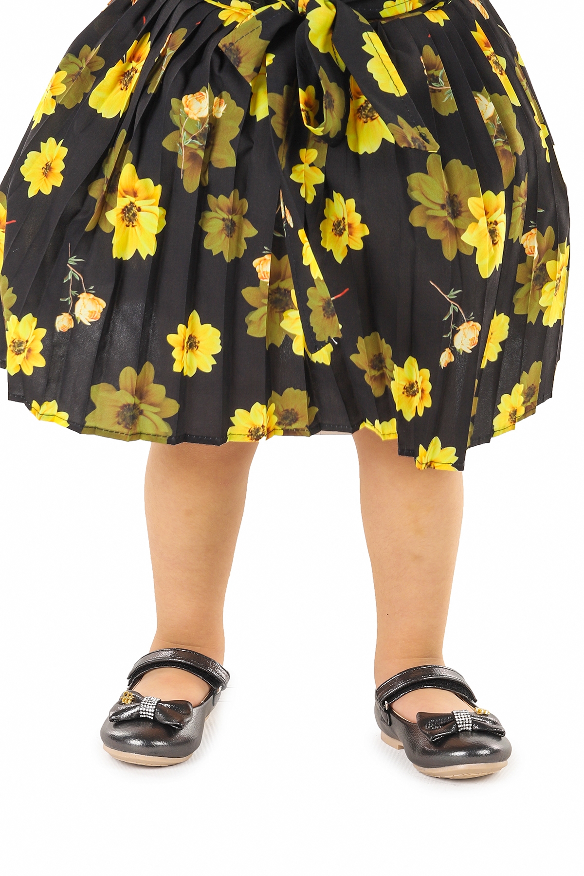 Cırtlı Fiyonklu Kız Çocuk Babet Ayakkabı Ege 201 Vakko Platin - Görsel 3