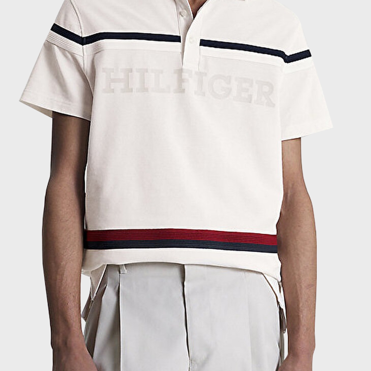 Tommy Hilfiger Erkek T Shirt MW0MW31555 AC0 KREM 200915435 Flo