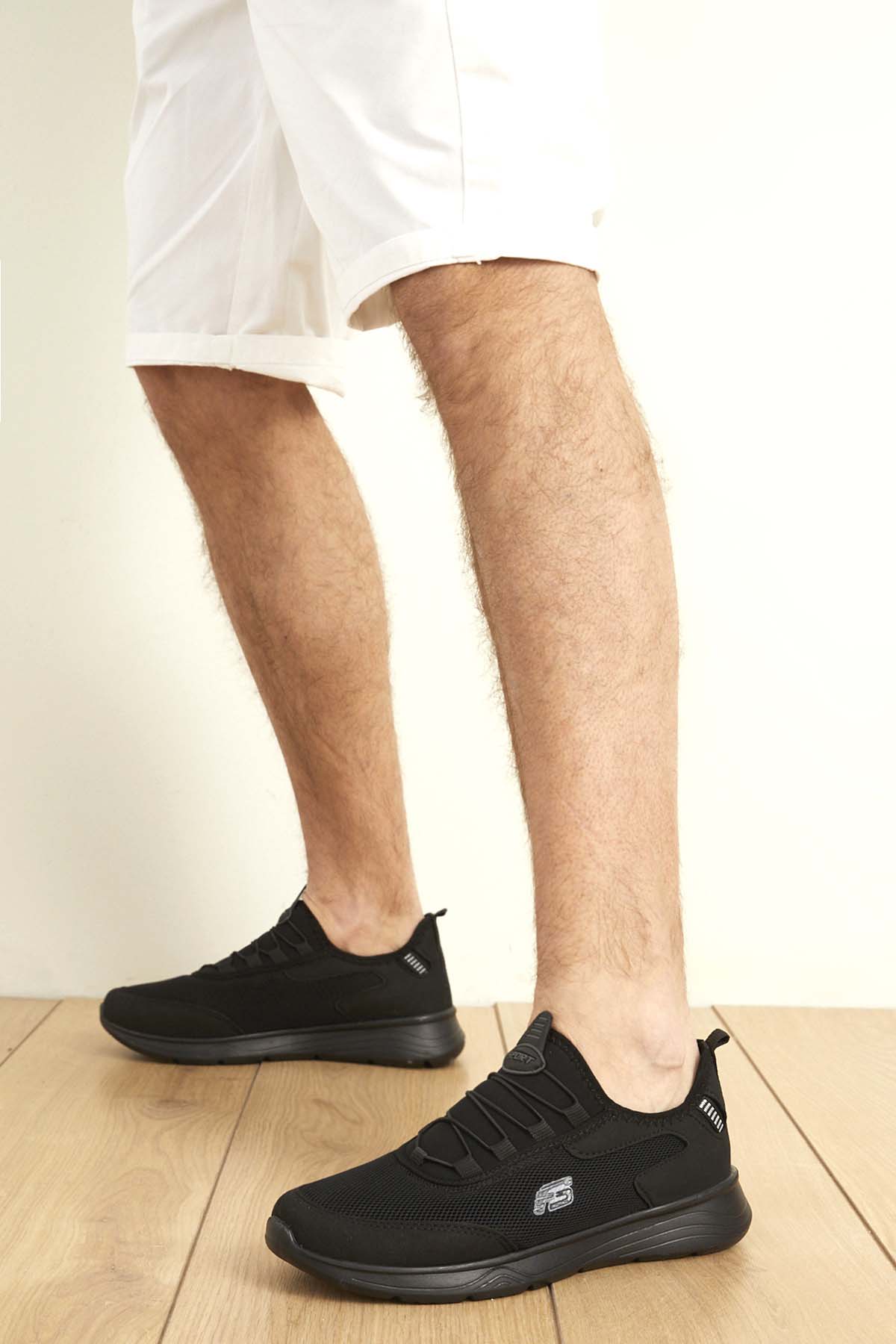 Unisex Konforlu Yürüyüş Spor Sneaker Ayakkabı SİYAH - Görsel 2