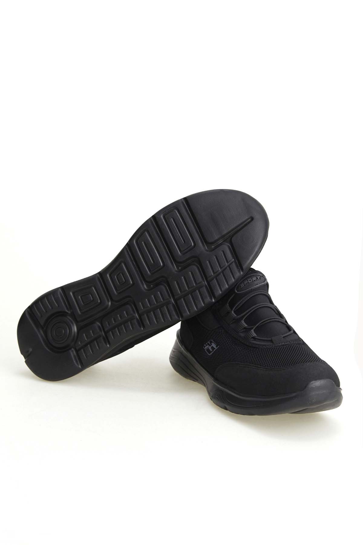 Unisex Konforlu Yürüyüş Spor Sneaker Ayakkabı SİYAH - Görsel 5