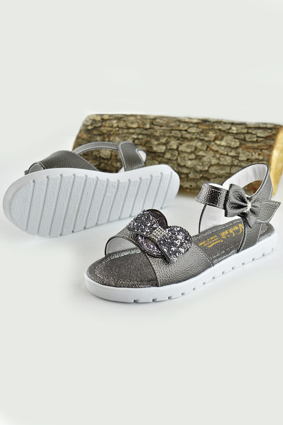 607e Ortopedik Taban Kız Çocuk Sandalet Terlik Düğün Abiye Gündelik Varkan - Görsel 4