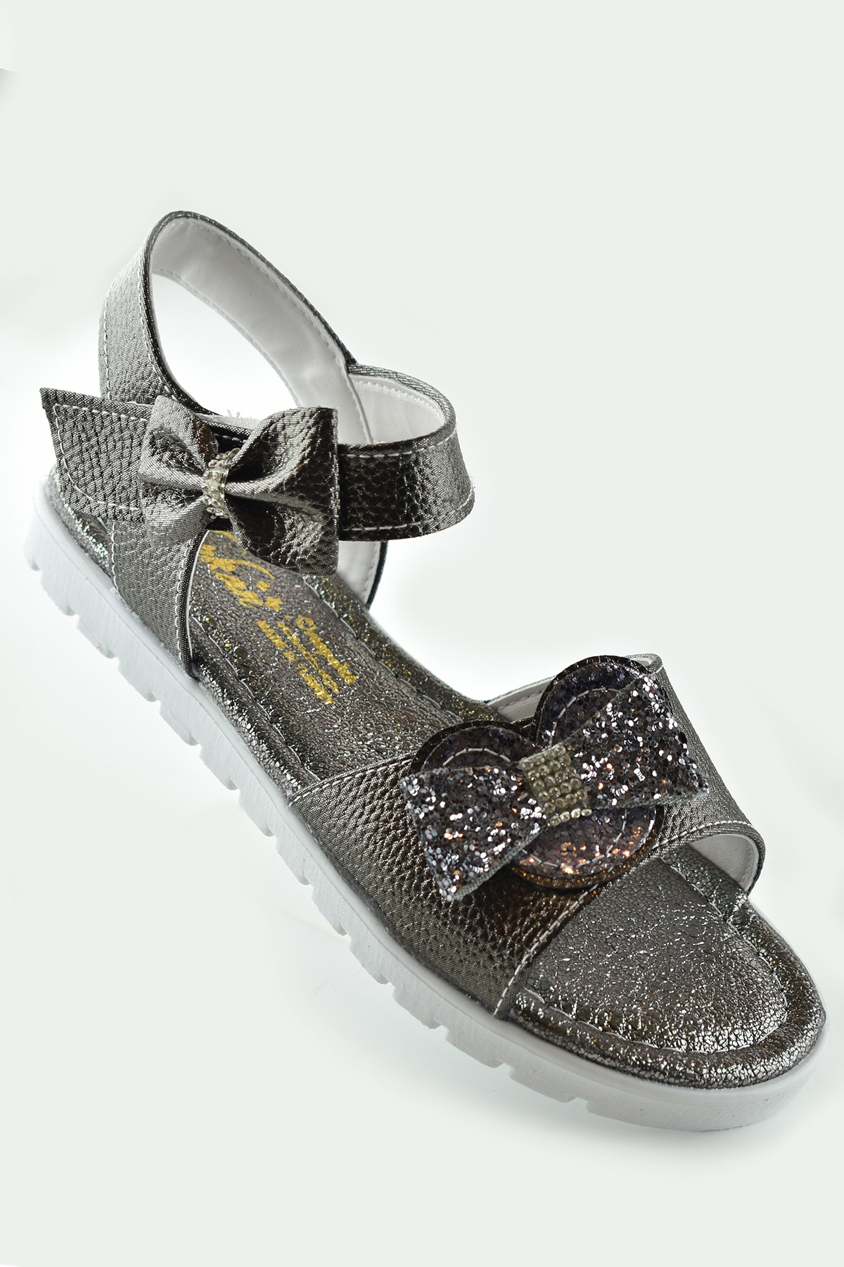 607e Ortopedik Taban Kız Çocuk Sandalet Terlik Düğün Abiye Gündelik Varkan - Görsel 5